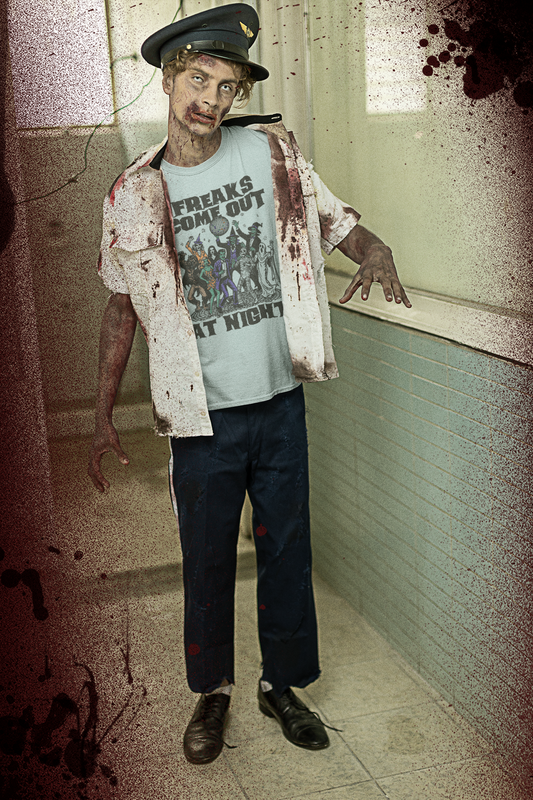 Freaks Come Out at Night Halloween T-Shirt – Retro Comfort Colors 1717 Spooky Party Tee