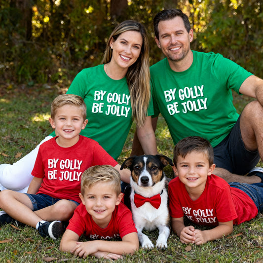 Festive Holiday Tee | By Golly Be Jolly, Unisex Christmas Shirt, Casual Holiday Wear, Matching Christmas Tshirts