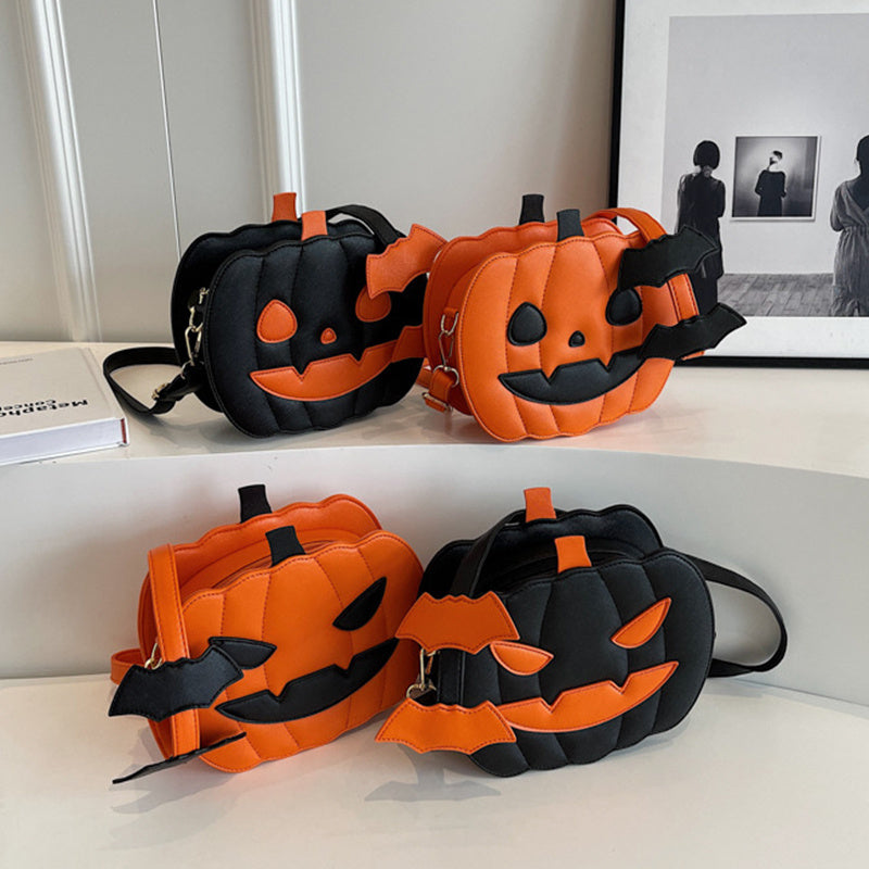 Funny Pumpkin Halloween Crossbody Bag β Cute Cartoon Bat Shoulder Bag for Women, Personalized Spooky Purse