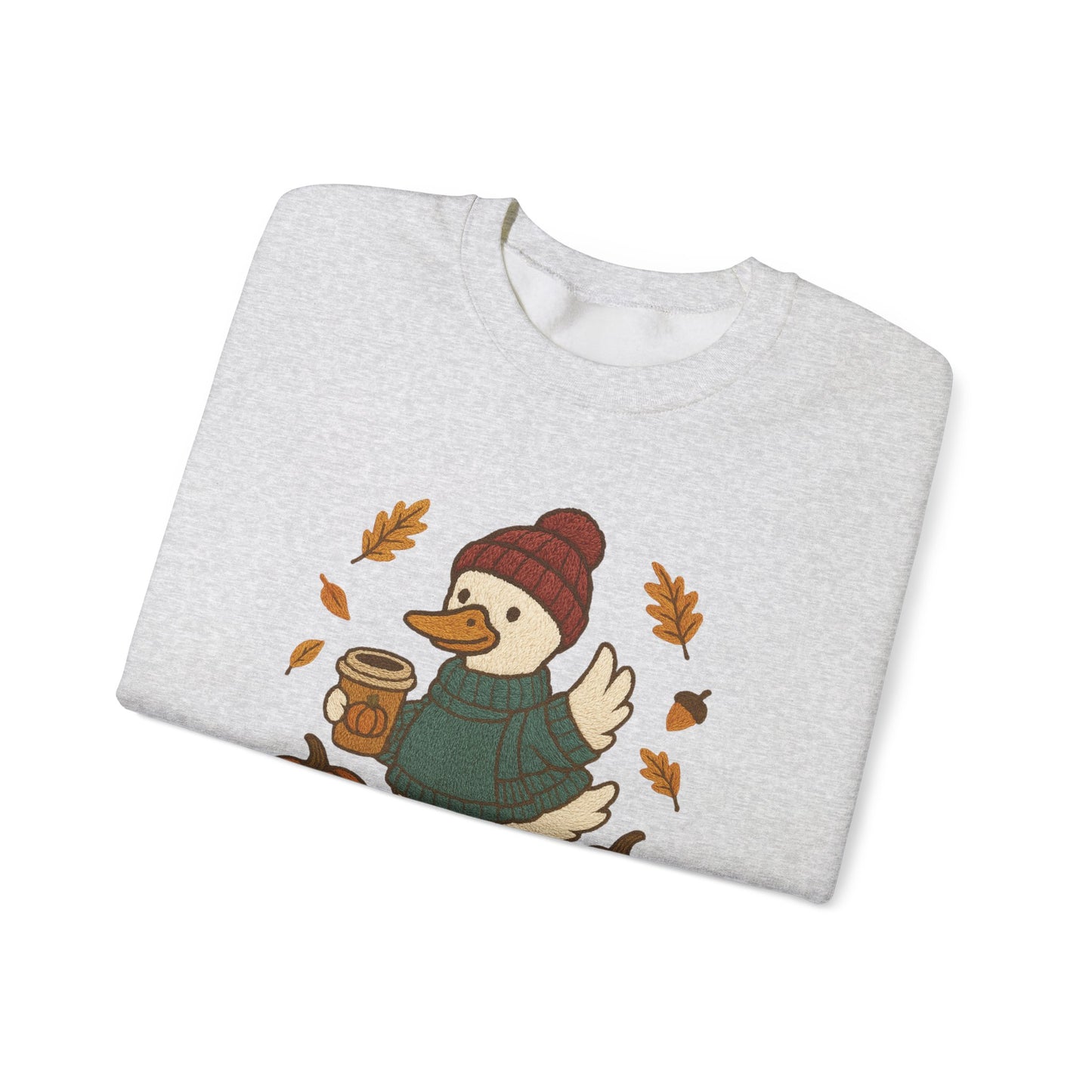 Cozy Autumn Goose Sweatshirt, Pumpkin, Fall Fashion, Unisex Crewneck, Halloween Gift, Seasonal Wear, Nature Lover's Apparel