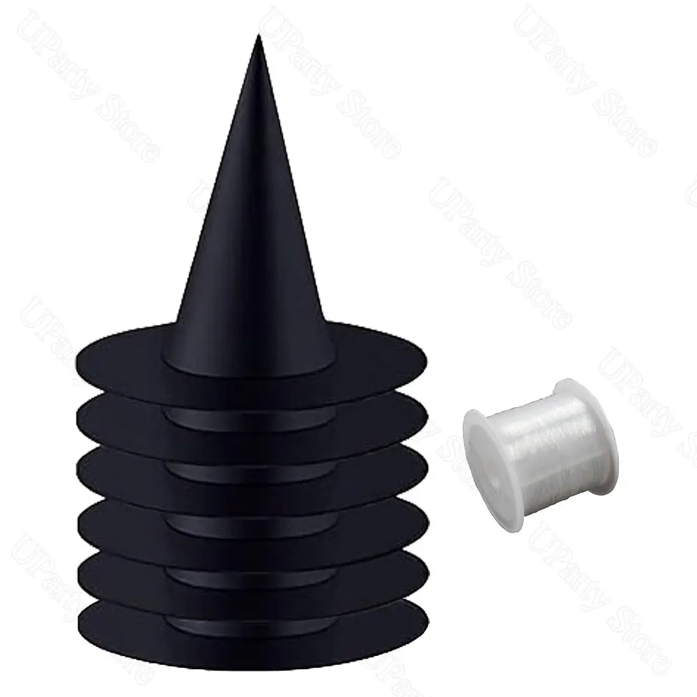 Spooky Floating Witch Hats 6/12 piece option– Hanging Halloween Decorations for Indoor & Outdoor Haunted House, Porch & Party Décor