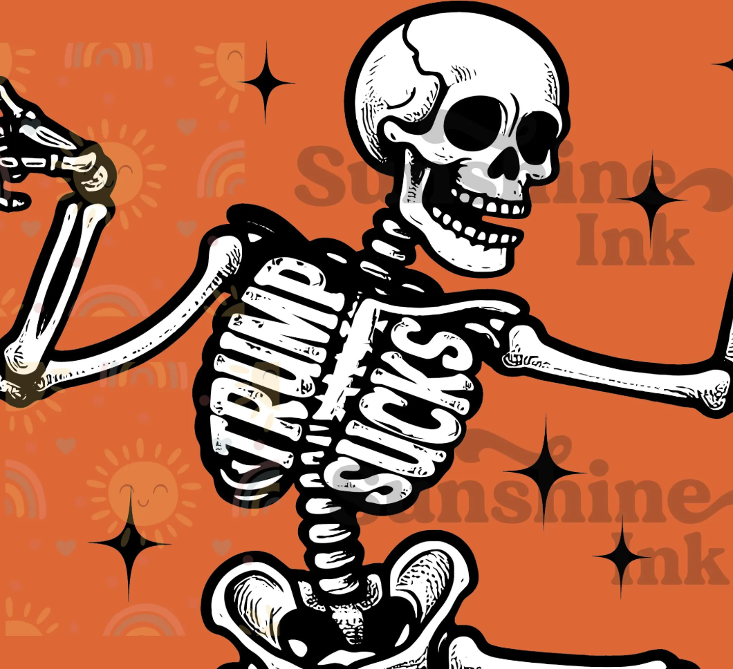 Spooky Trump Sucks Skeleton Halloween Unisex T-Shirt