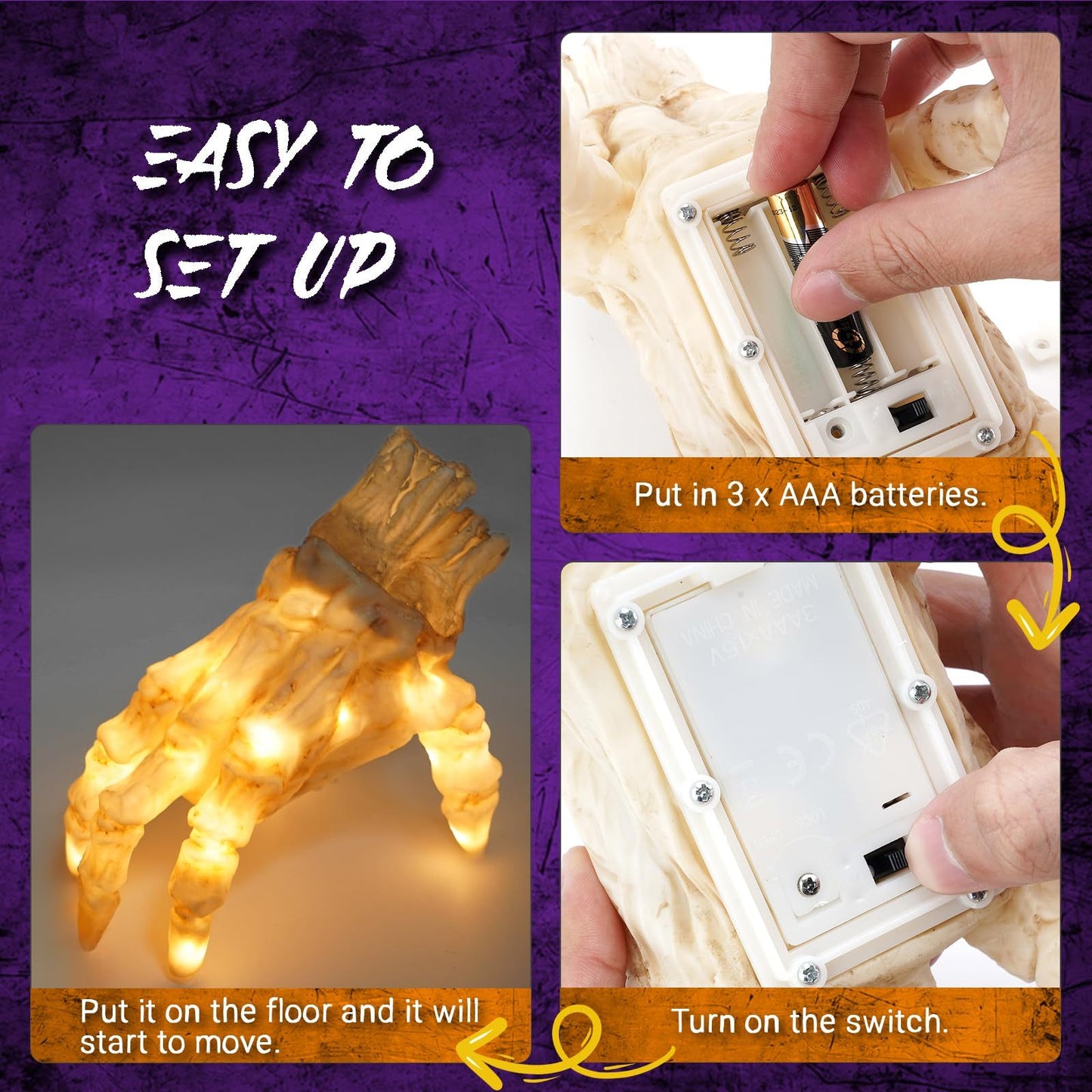 Halloween Electric Crawling Zombie Hand β Luminous Decoration with Scary Sound & Motion