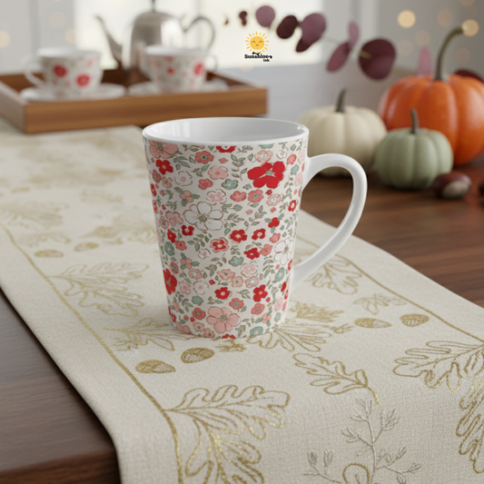 Christmas Floral Latte Mug | 12oz Cottagecore Holiday Mug | Vintage Floral Tea Cup | Cozy Winter Gift for Her | Sassy Christmas Mug