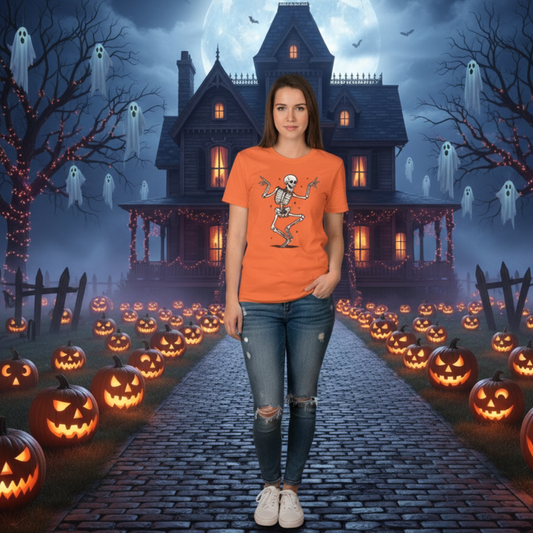 Spooky Dancing Skeleton Halloween Unisex T-Shirt
