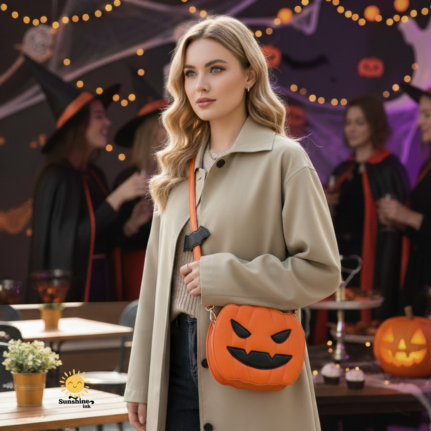 Funny Pumpkin Halloween Crossbody Bag β Cute Cartoon Bat Shoulder Bag for Women, Personalized Spooky Purse