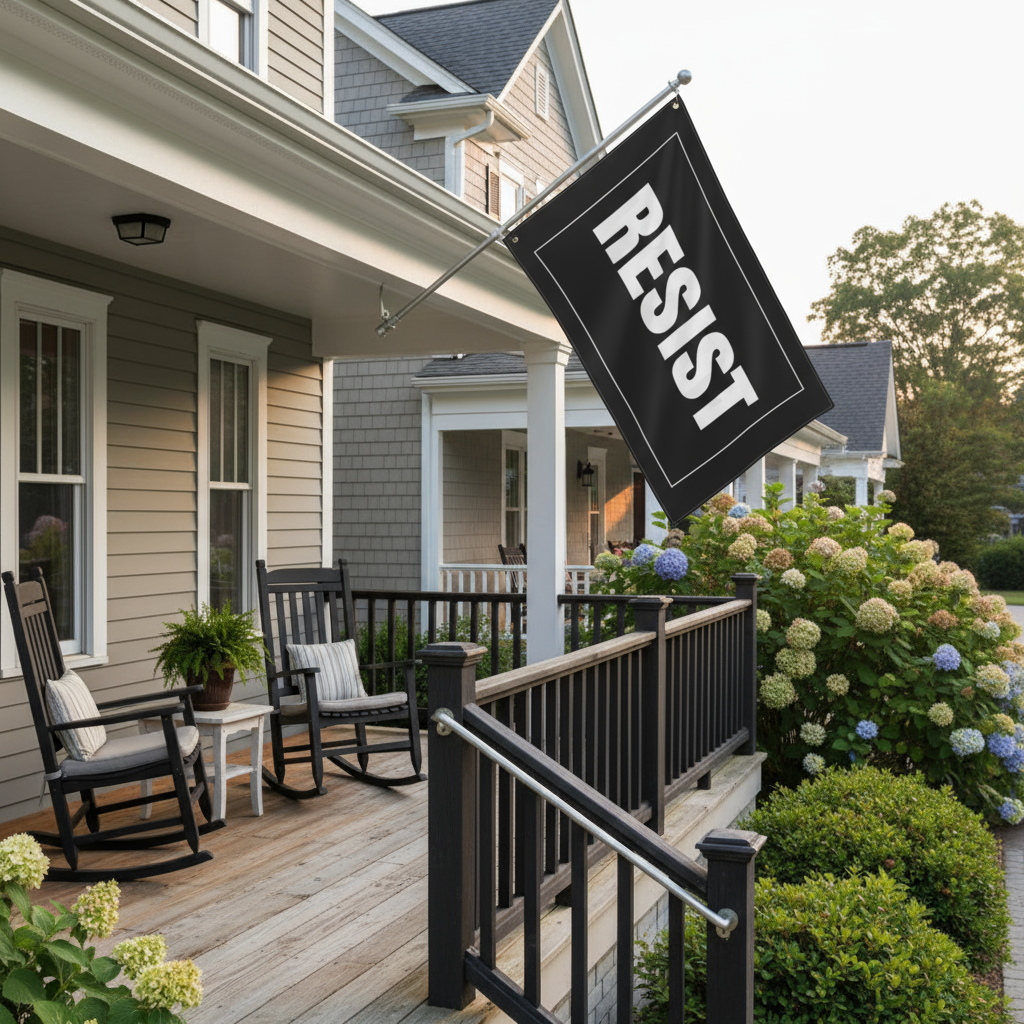 Double Sided Resist Flag | Anti-Trump 2025 Protest Flag | Anti-Fascist Political Yard Banner | Progressive Activist Home & Rally Décor