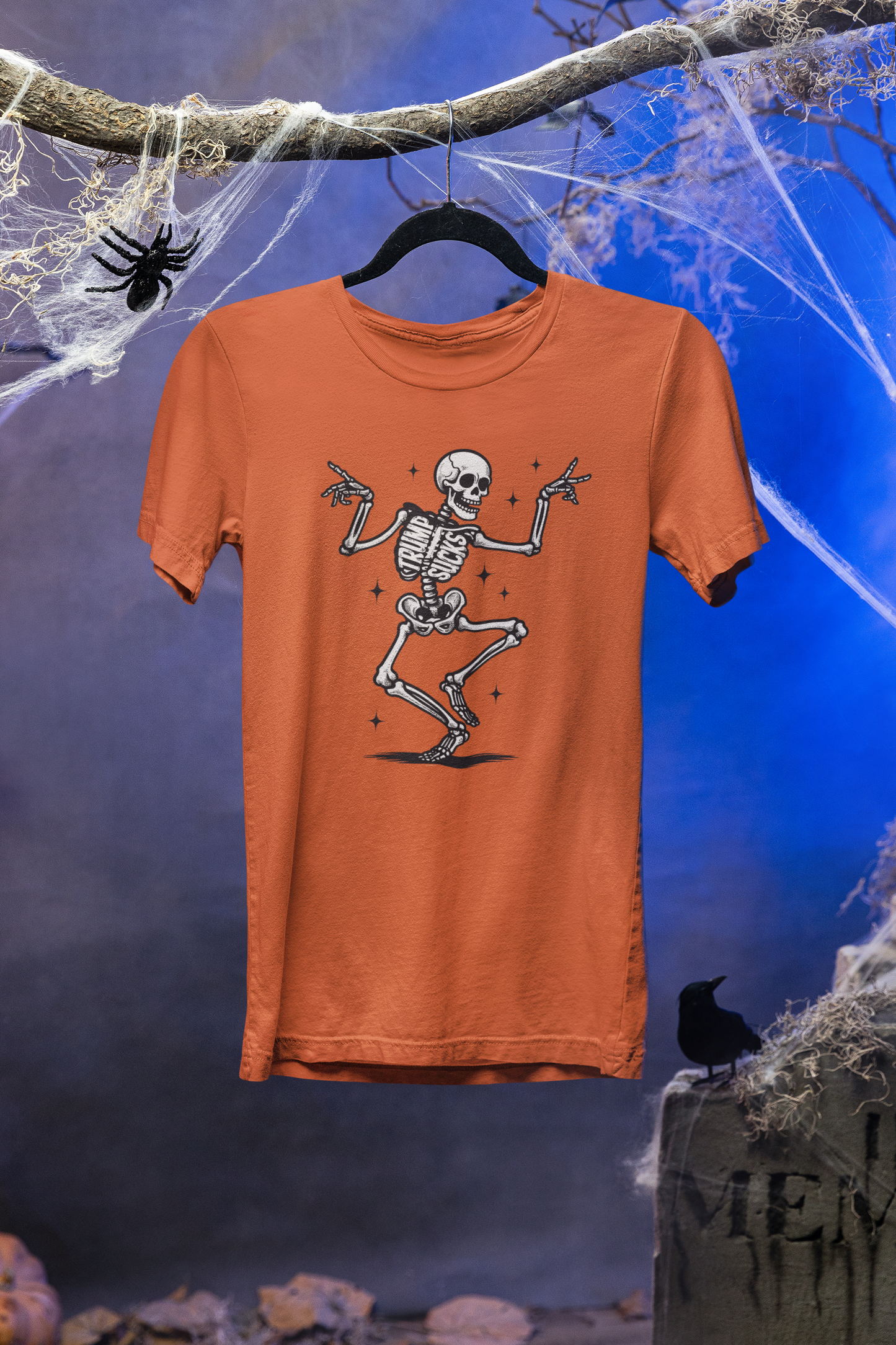 Spooky Trump Sucks Skeleton Halloween Unisex T-Shirt