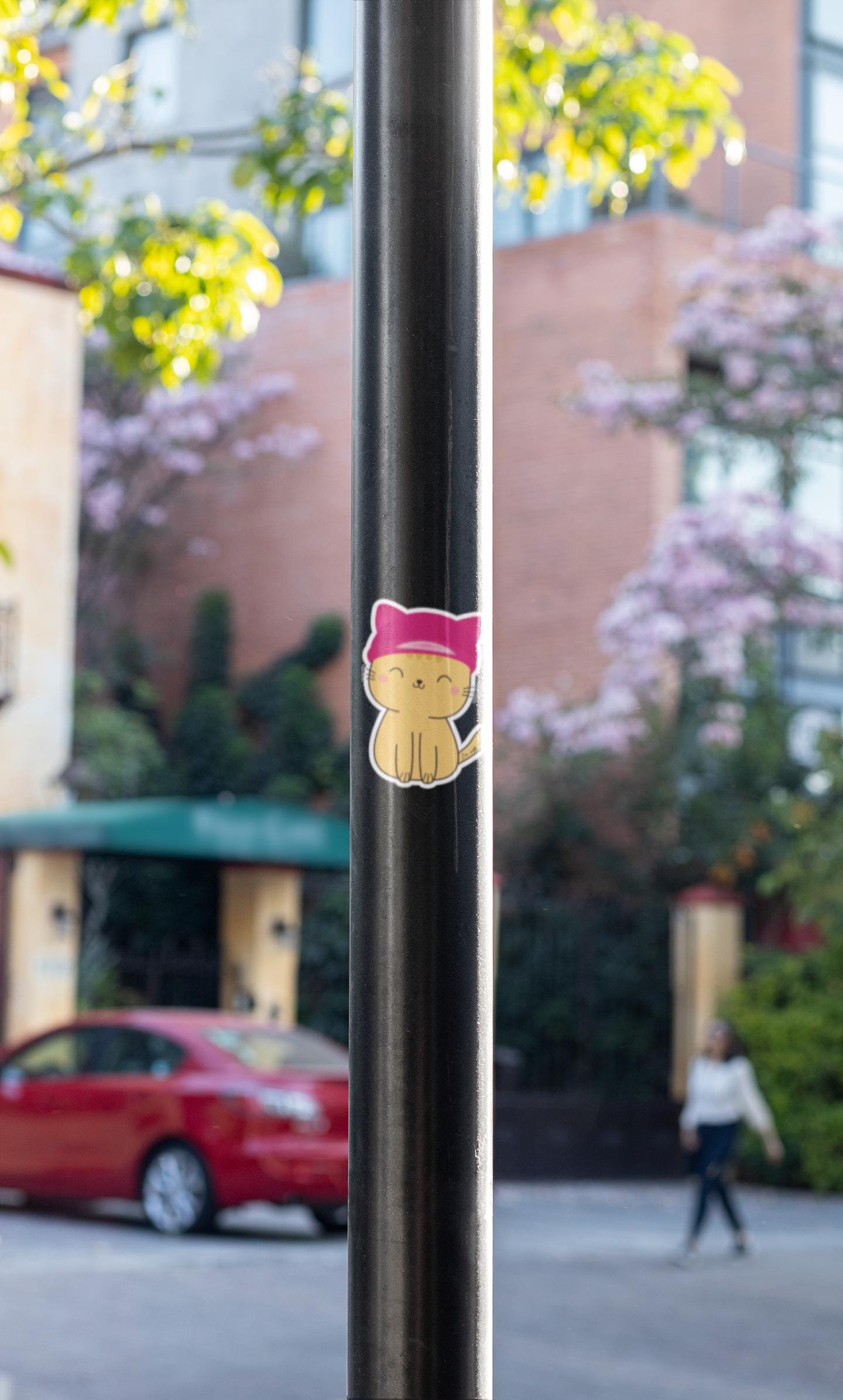 I'm with Her Cat Sticker, Cute Sticker, Pink Pussy Hat Cat Sticker, Harris vinyl sticker, Cat Ladies for Kamala funny sticker