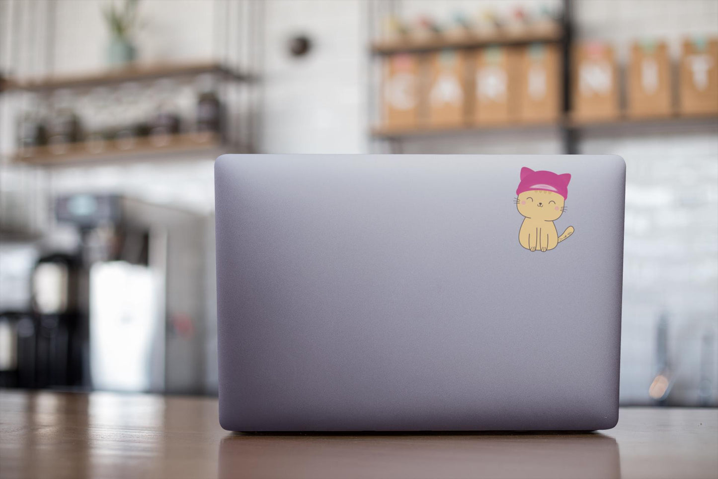 I'm with Her Cat Sticker, Cute Sticker, Pink Pussy Hat Cat Sticker, Harris vinyl sticker, Cat Ladies for Kamala funny sticker