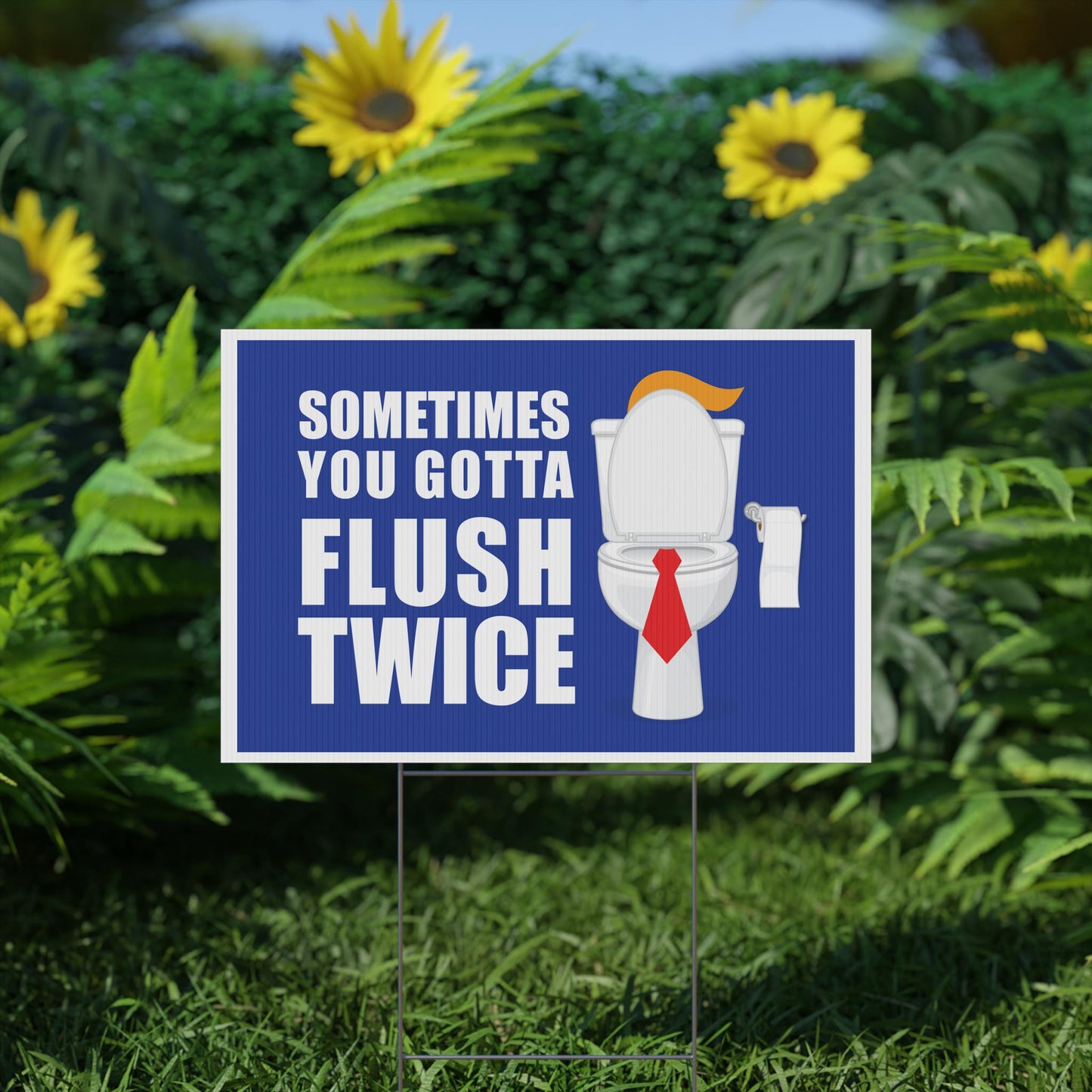 Flush Twice Anti Trump Plastic Yard Sign, Kamala Harris, Kamala 2024 Yard Sign