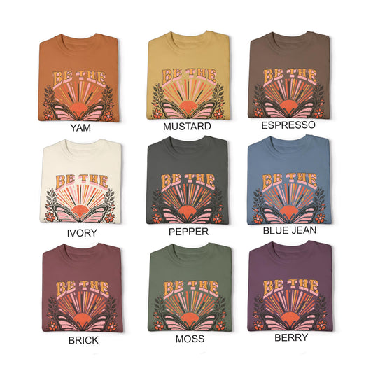 Be the Good Tshirt, Boho Comfort Colors Vintage Inspired Shirt, Trendy Butterfly Shirt, Oversized Tee, Super Soft