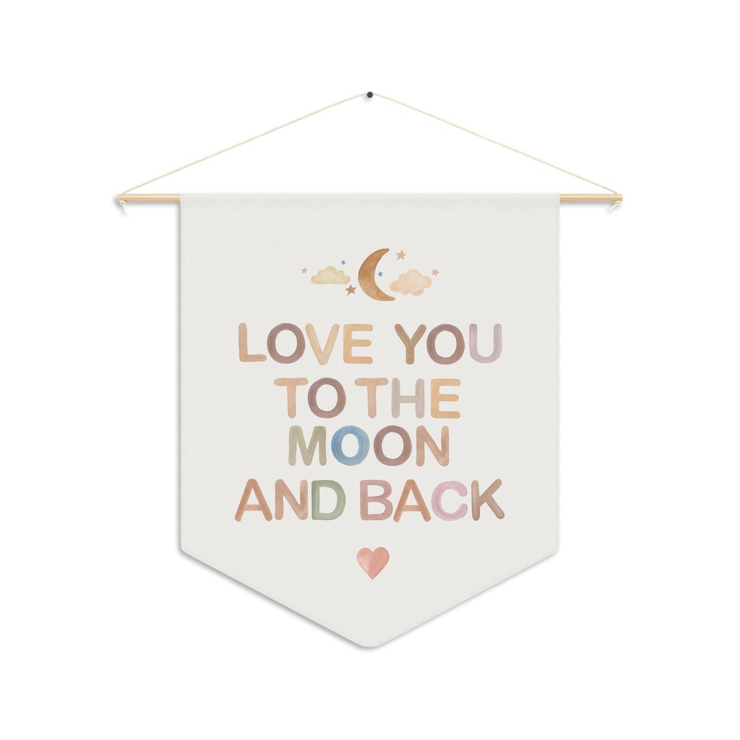 Pennant Wall Decor, Hanging Decoration, Nursery Wall Hanging, Baby Toddler Gift, Nursery Decor, Wall Art - love you to the moon and back,