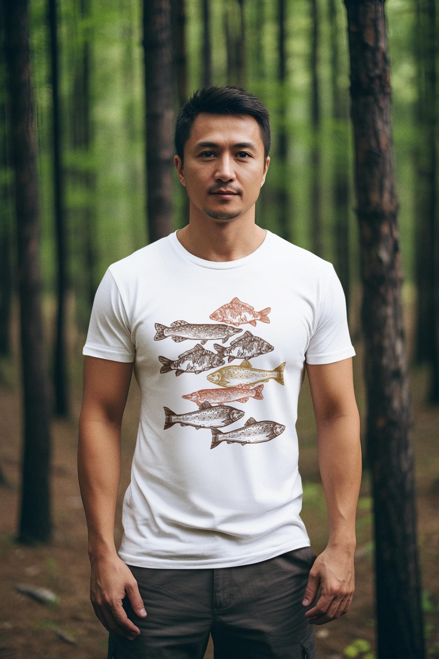 School of Fish Fishing Shirt Fisherman Gift, Unisex T-Shirt or Long Sleeve, Funny Fish Tee, Outdoor Fishing Apparel for Men, Father's Day