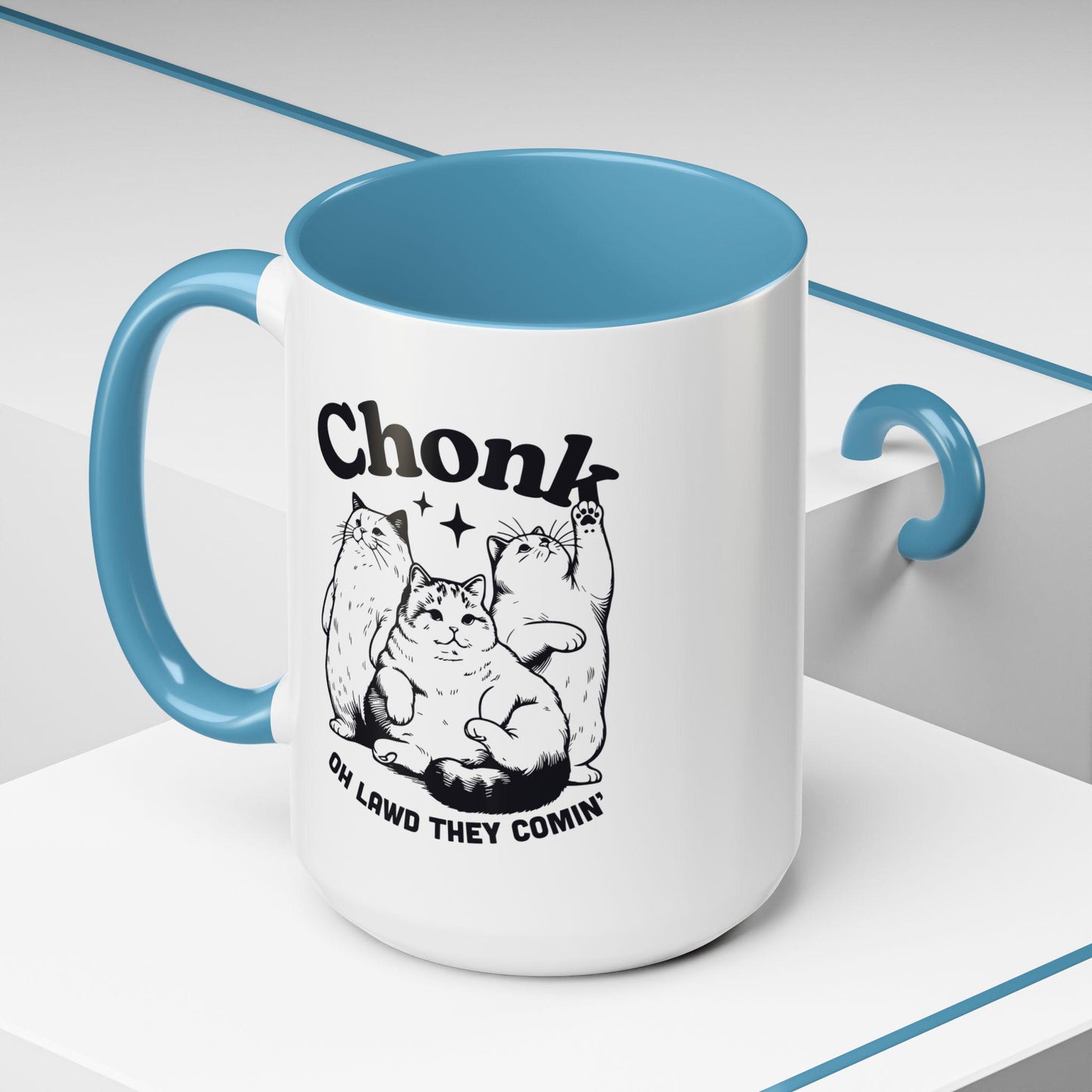 Chonk Oh Lawd They Coming Funny Cat Lover Mug