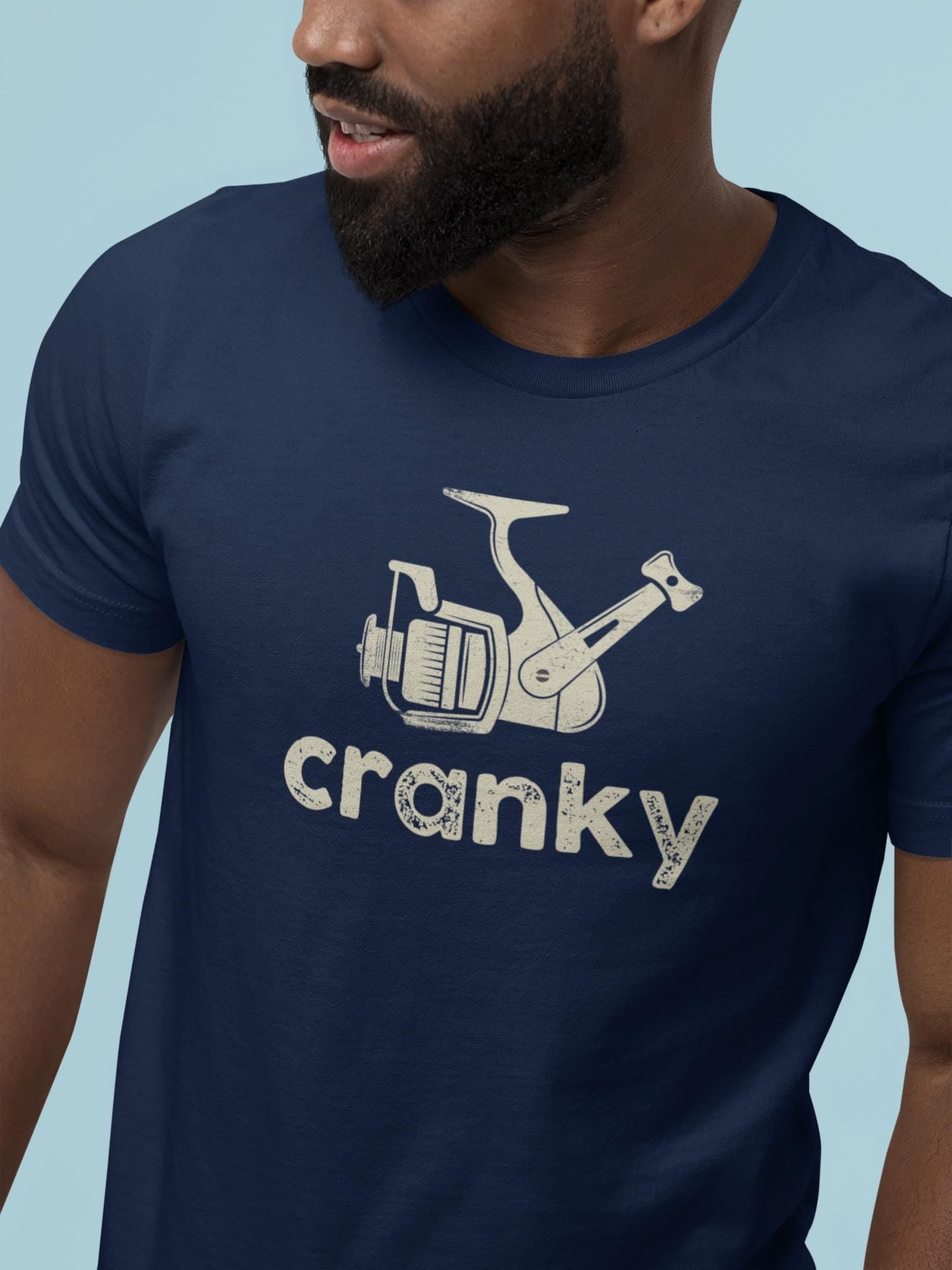 Fishing Reel Cranky Unisex Garment-Dyed T-shirt, Fisherman's Tee, Play on Words, Fishing Gift, Outdoor Apparel