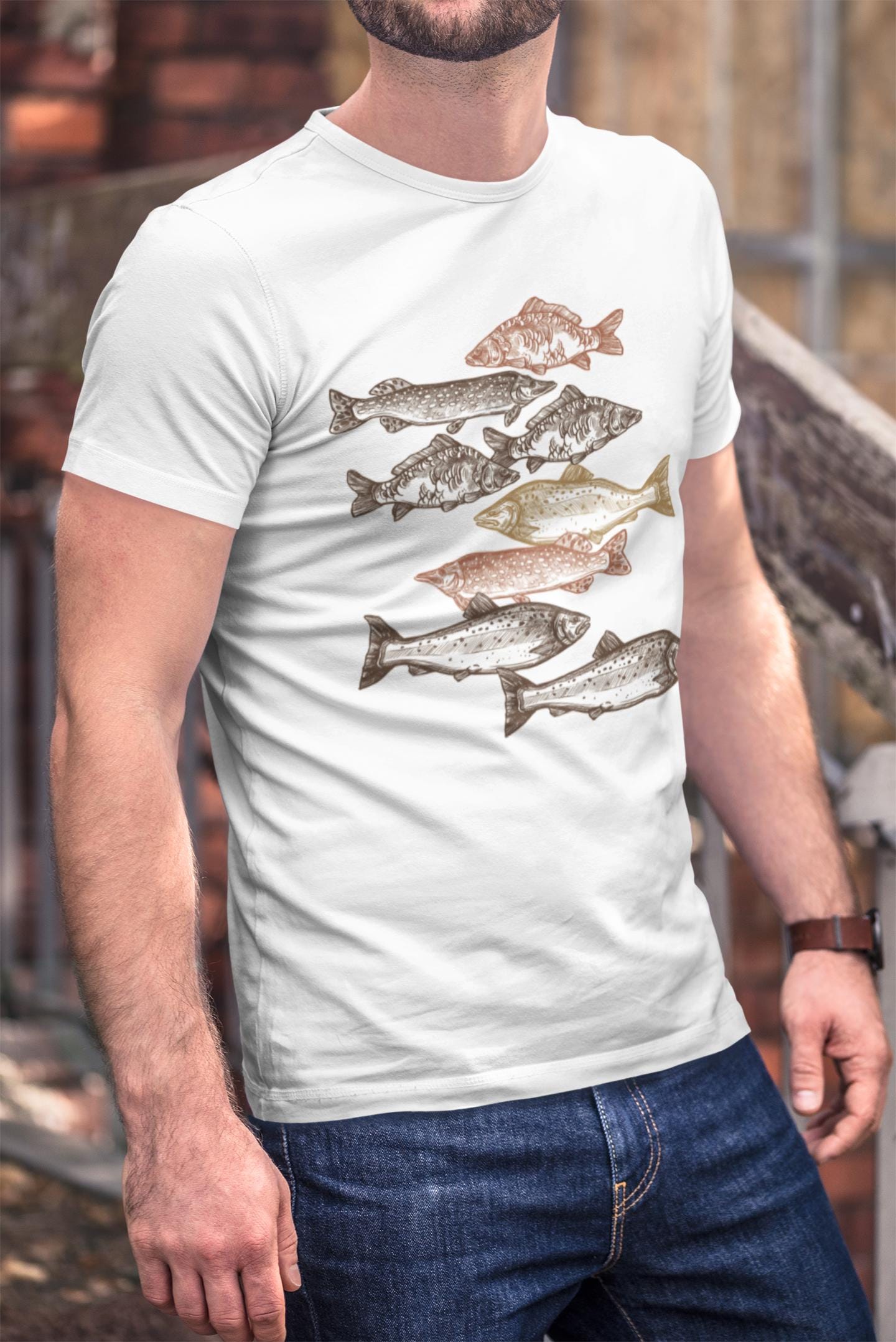 School of Fish Fishing Shirt Fisherman Gift, Unisex T-Shirt or Long Sleeve, Funny Fish Tee, Outdoor Fishing Apparel for Men, Father's Day