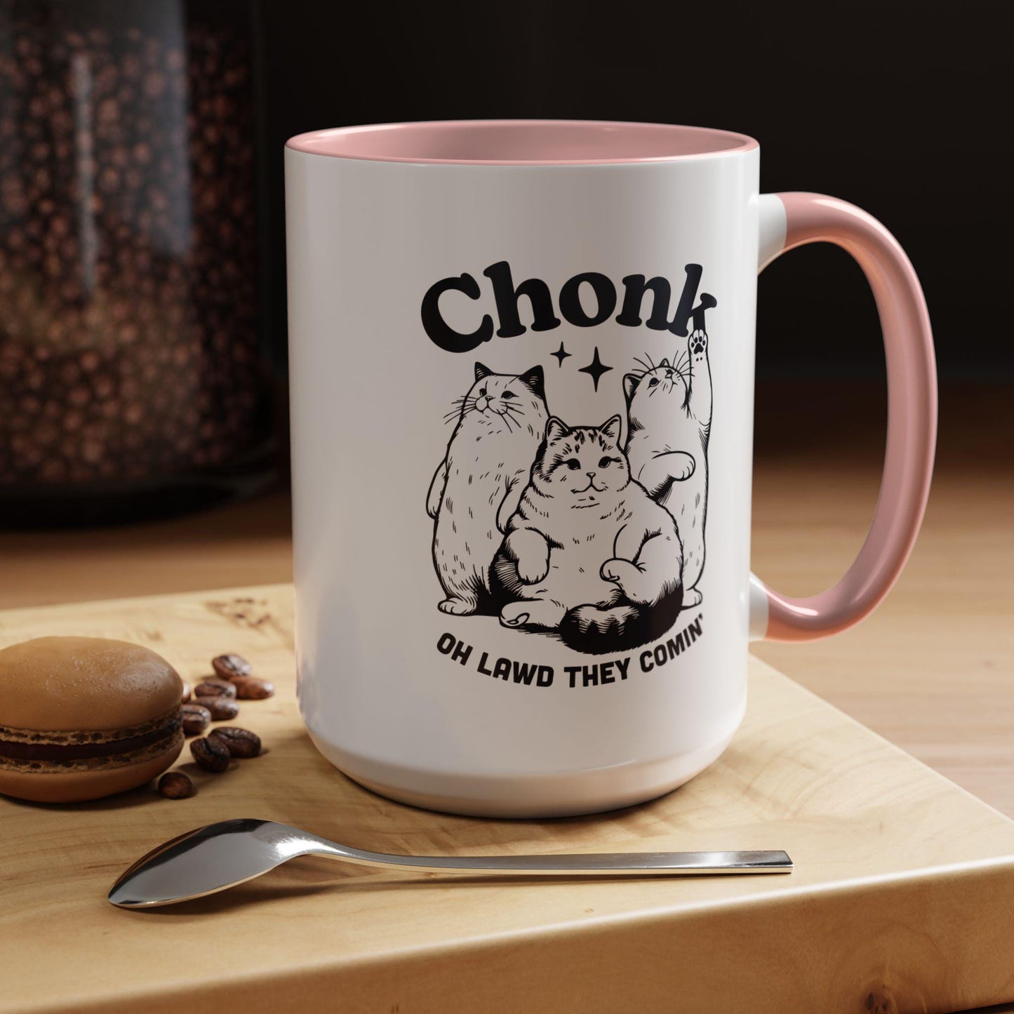 Chonk Oh Lawd They Coming Funny Cat Lover Mug