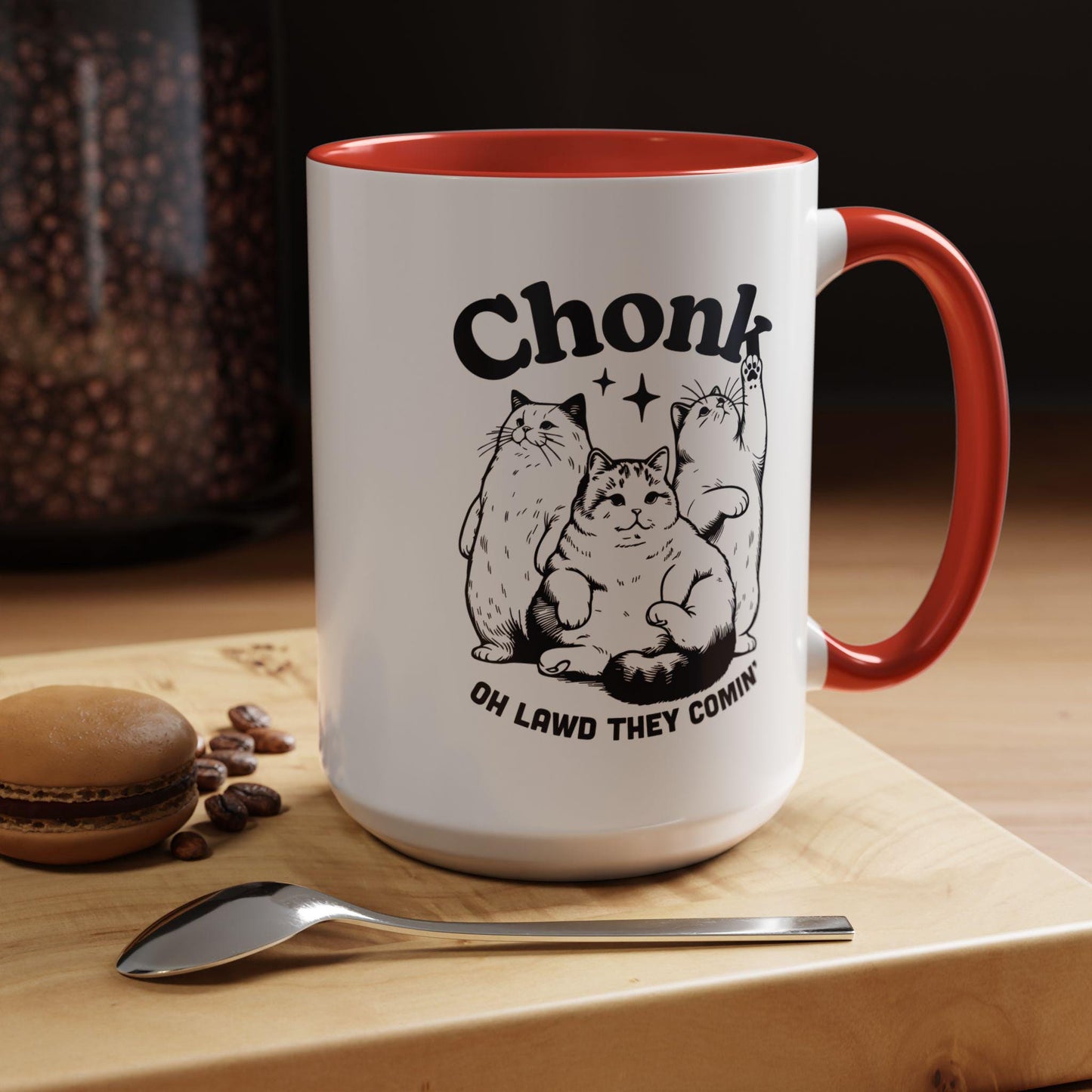 Chonk Oh Lawd They Coming Funny Cat Lover Mug