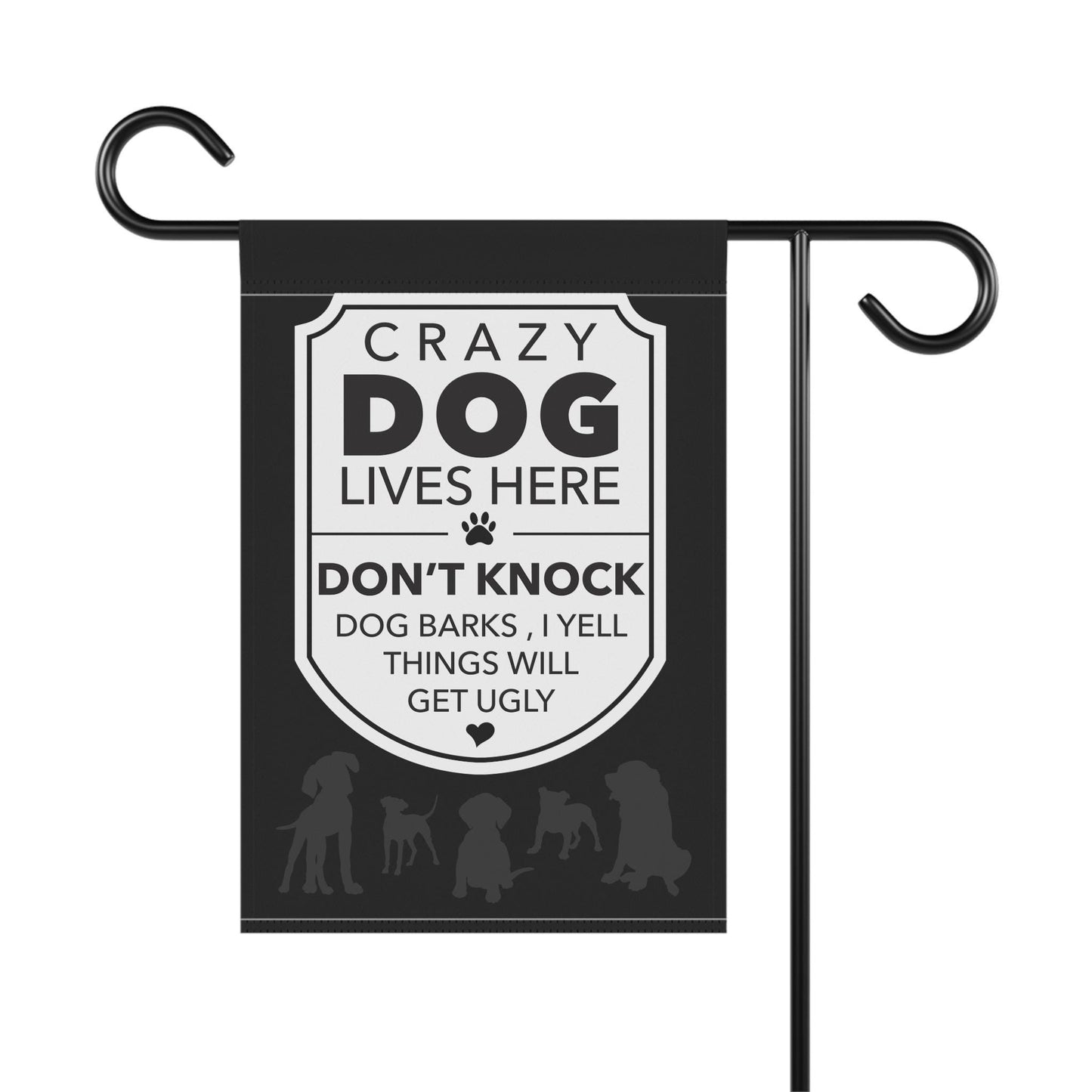 Outdoor Flag, Funny Dog Yard Sign, Crazy Dog Lives Here, Dog Flag for Yard, Garden Decor, House Banner, Dog Lover Gift, Pet Owner Sign, Dog
