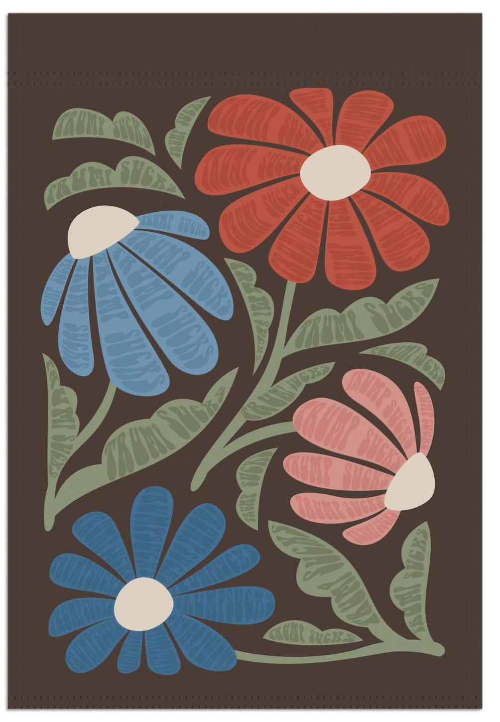 Trump Sucks Subtle Flower Design Outdoor Yard Flag