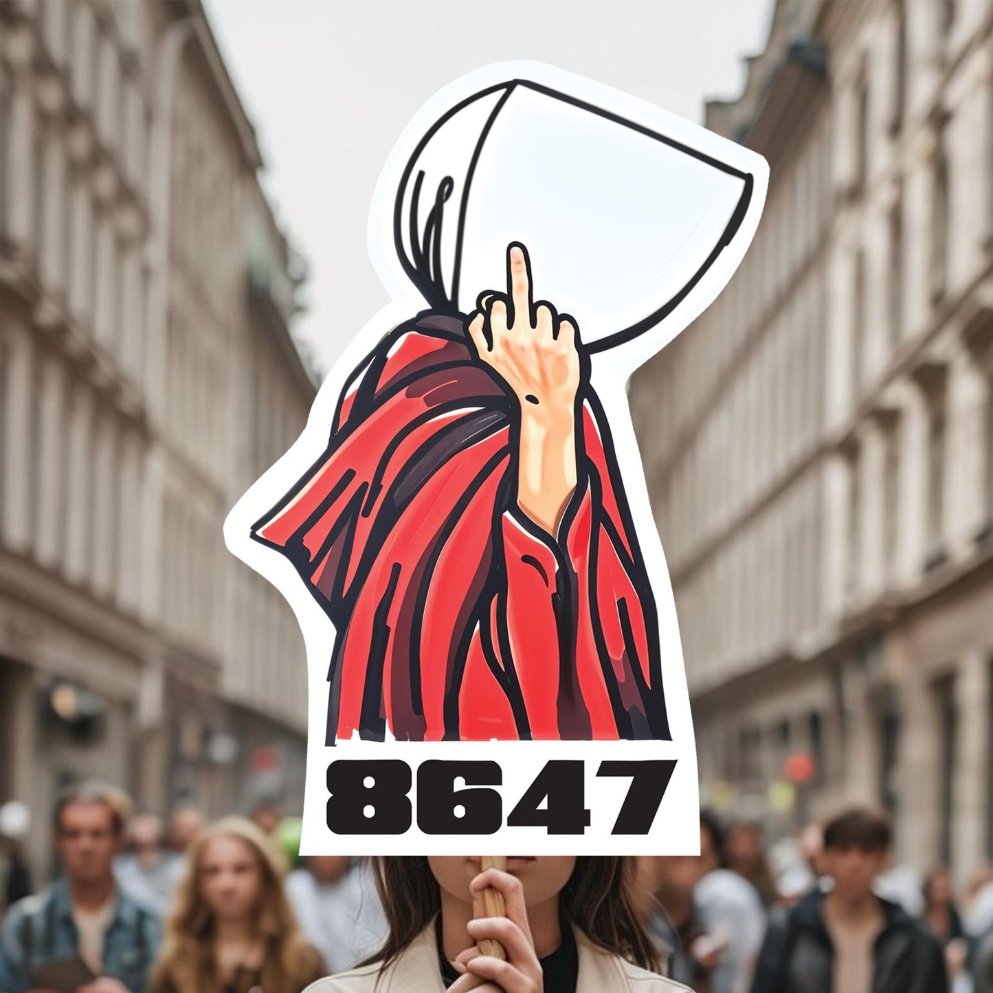 8647 Anti Trump Protest Sign, Resist the 47th!" Big Face on a Stick, Big Face Cut Out, Head on a stick. - 4 sizes