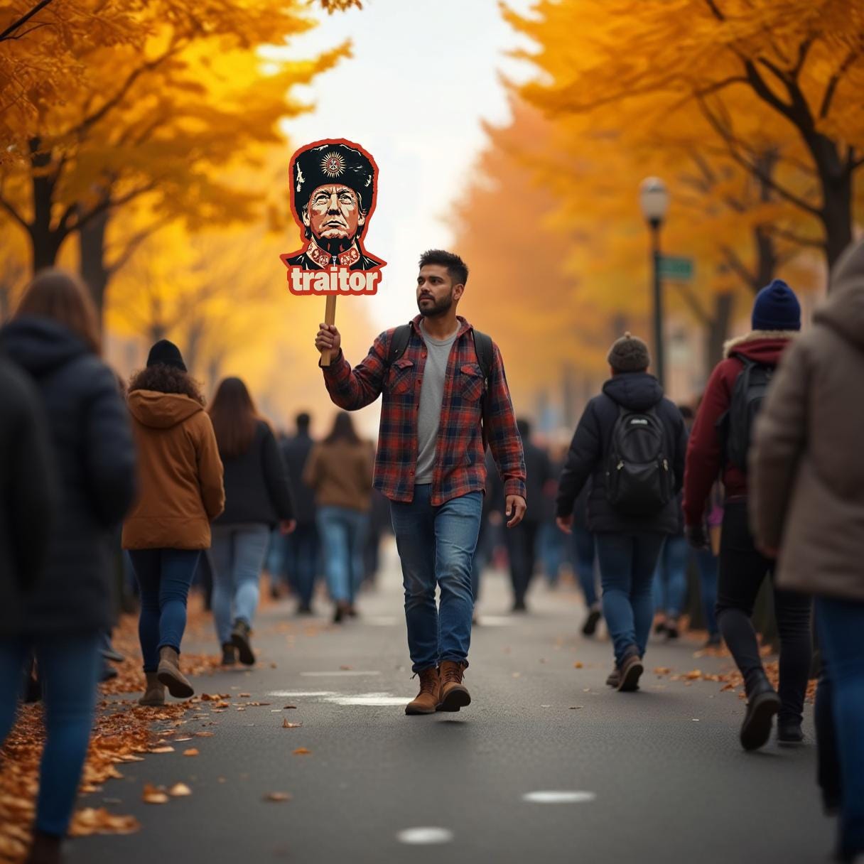 Anti Trump Traitor Protest Sign, Big Face on a Stick, Big Face Cut Out, Head on a stick. - 4 sizes