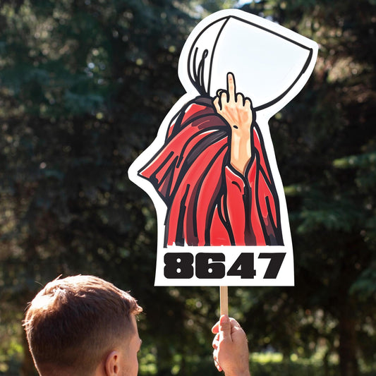8647 Anti Trump Protest Sign, Resist the 47th!" Big Face on a Stick, Big Face Cut Out, Head on a stick. - 4 sizes