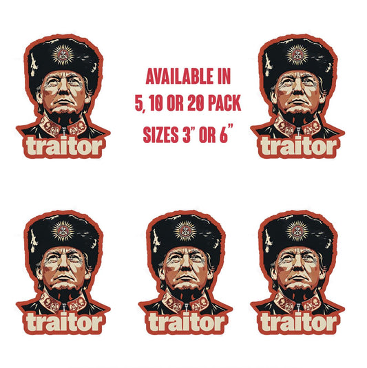 Pack of 5 Traitor Trump, Anti Trump Sticker, No To Fascism, Political Activist vinyl sticker, funny sticker