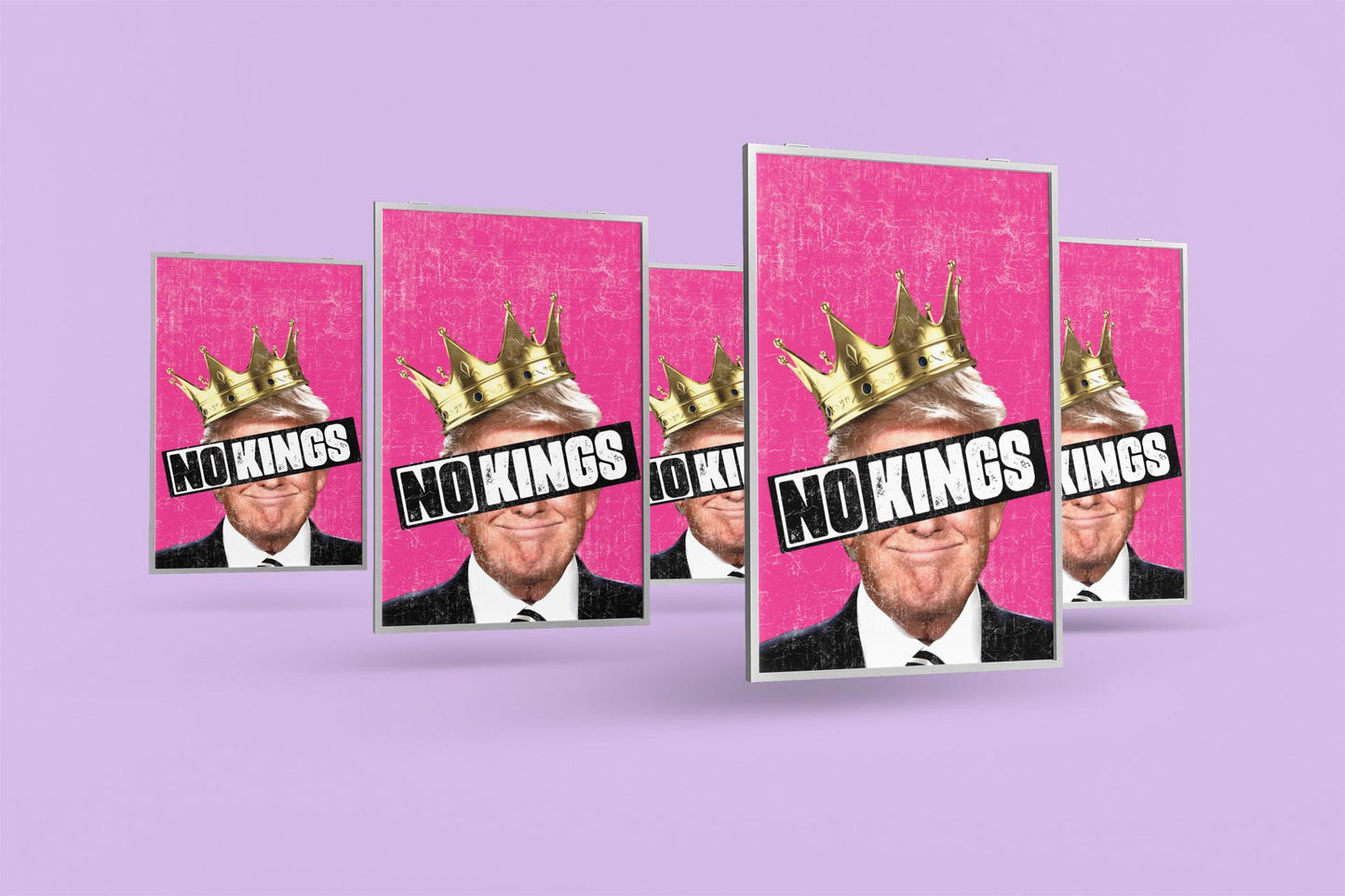 No Kings Foam Board Protest Poster