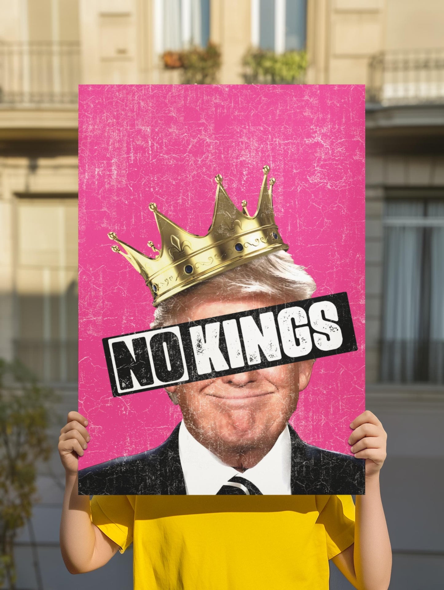 No Kings Foam Board Protest Poster