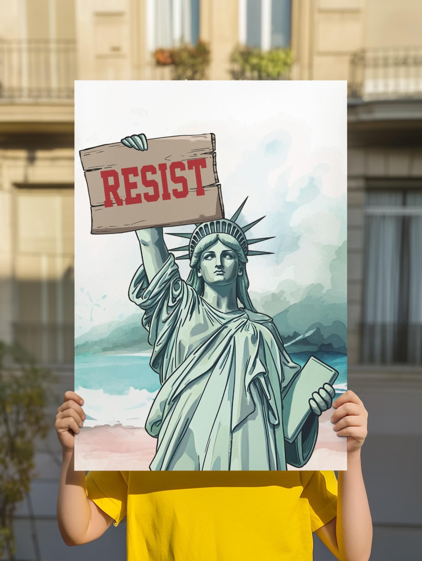 Statue Liberty Resist Board Protest Sign, Anti Trump Resistance Nope To Fascism, Political Activist Poster, Protest Poster