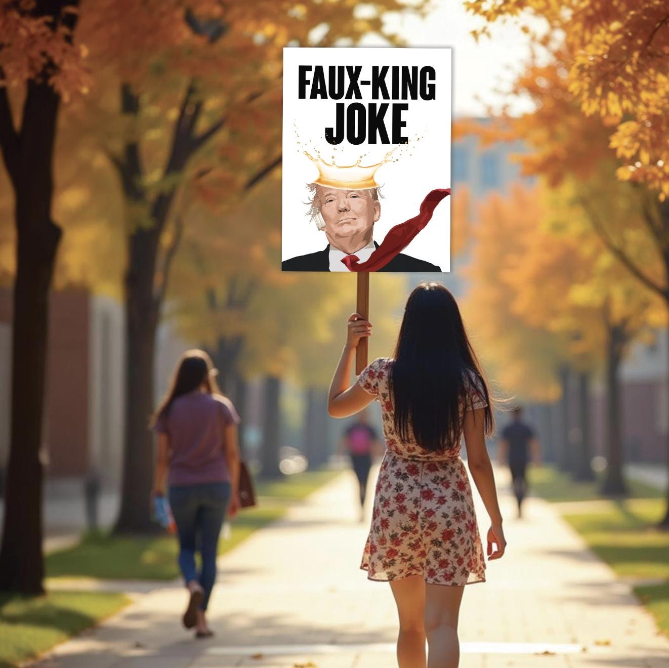 Faux-King Joke Poster or Foam Board Protest Poster