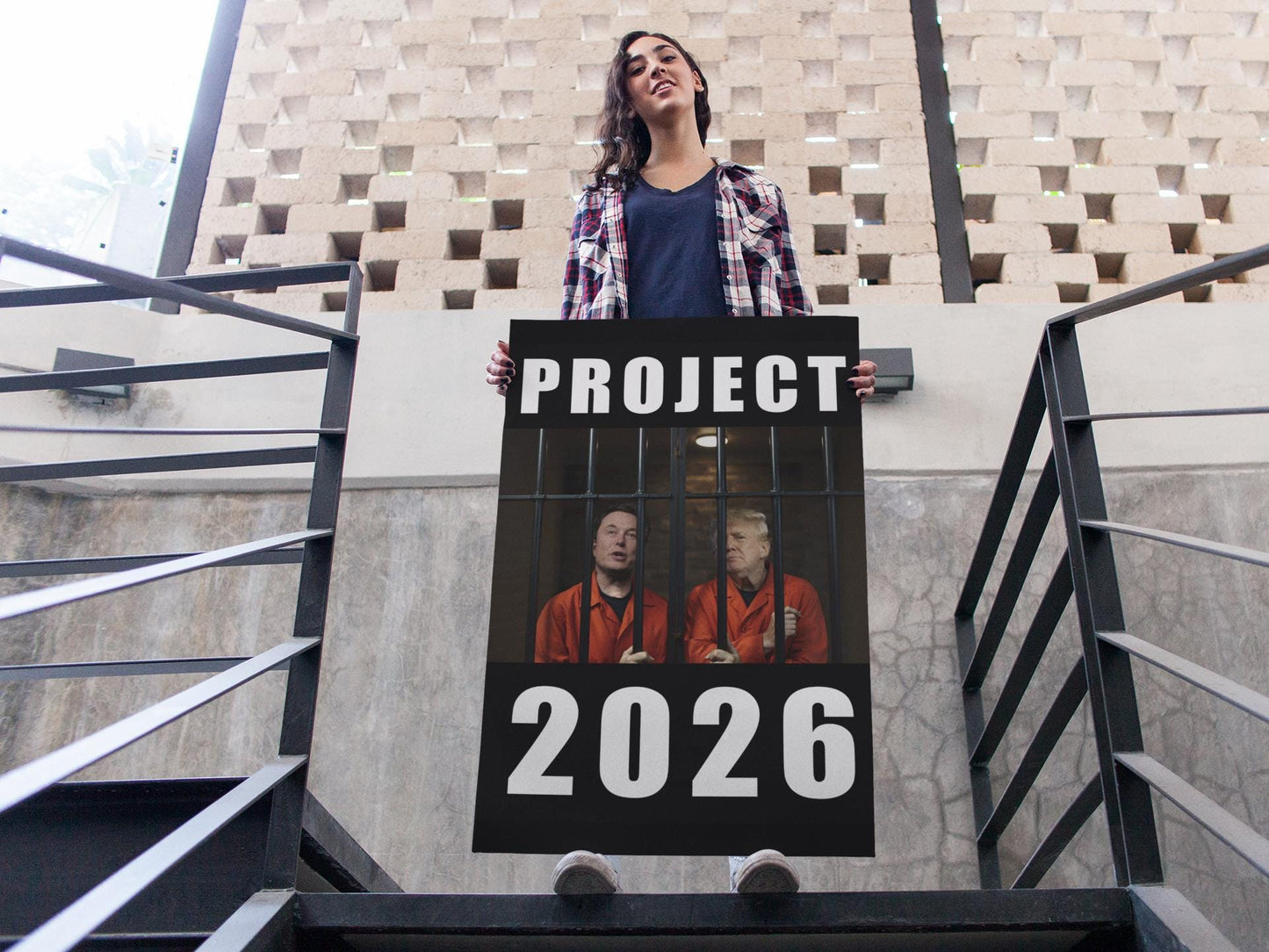 Project 2026, Foam Board Protest Sign, Anti-Trump Resistance, Anti-Elon, Political Activist Poster, Protest Poster