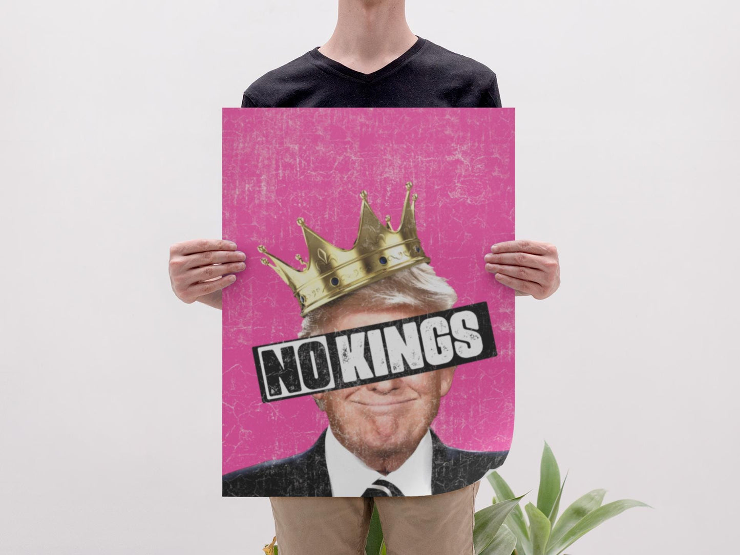 No Kings Foam Board Protest Poster