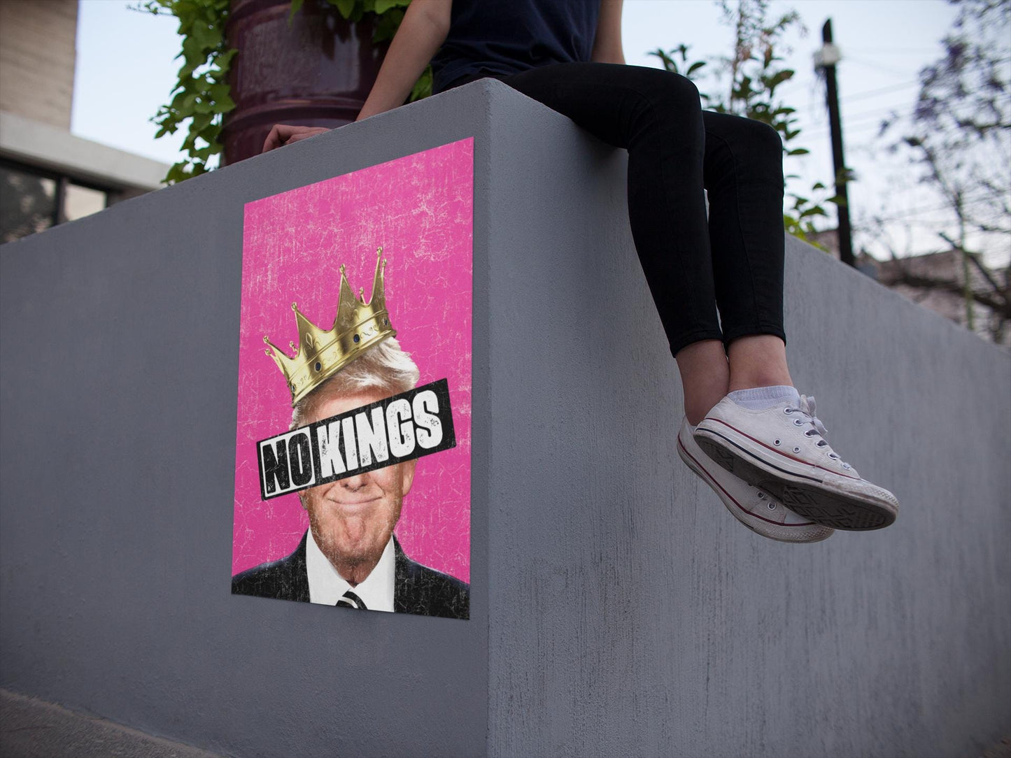 No Kings Foam Board Protest Poster