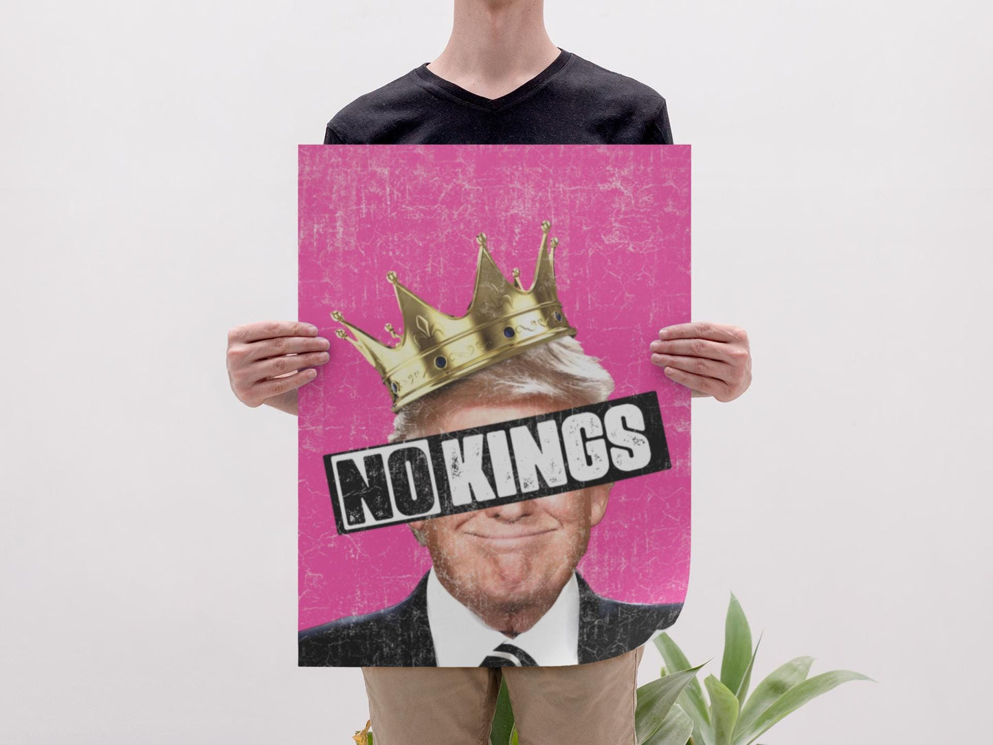 No Kings Foam Board Protest Poster