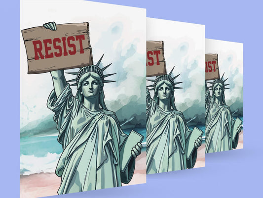 Statue Liberty Resist Board Protest Sign, Anti Trump Resistance Nope To Fascism, Political Activist Poster, Protest Poster