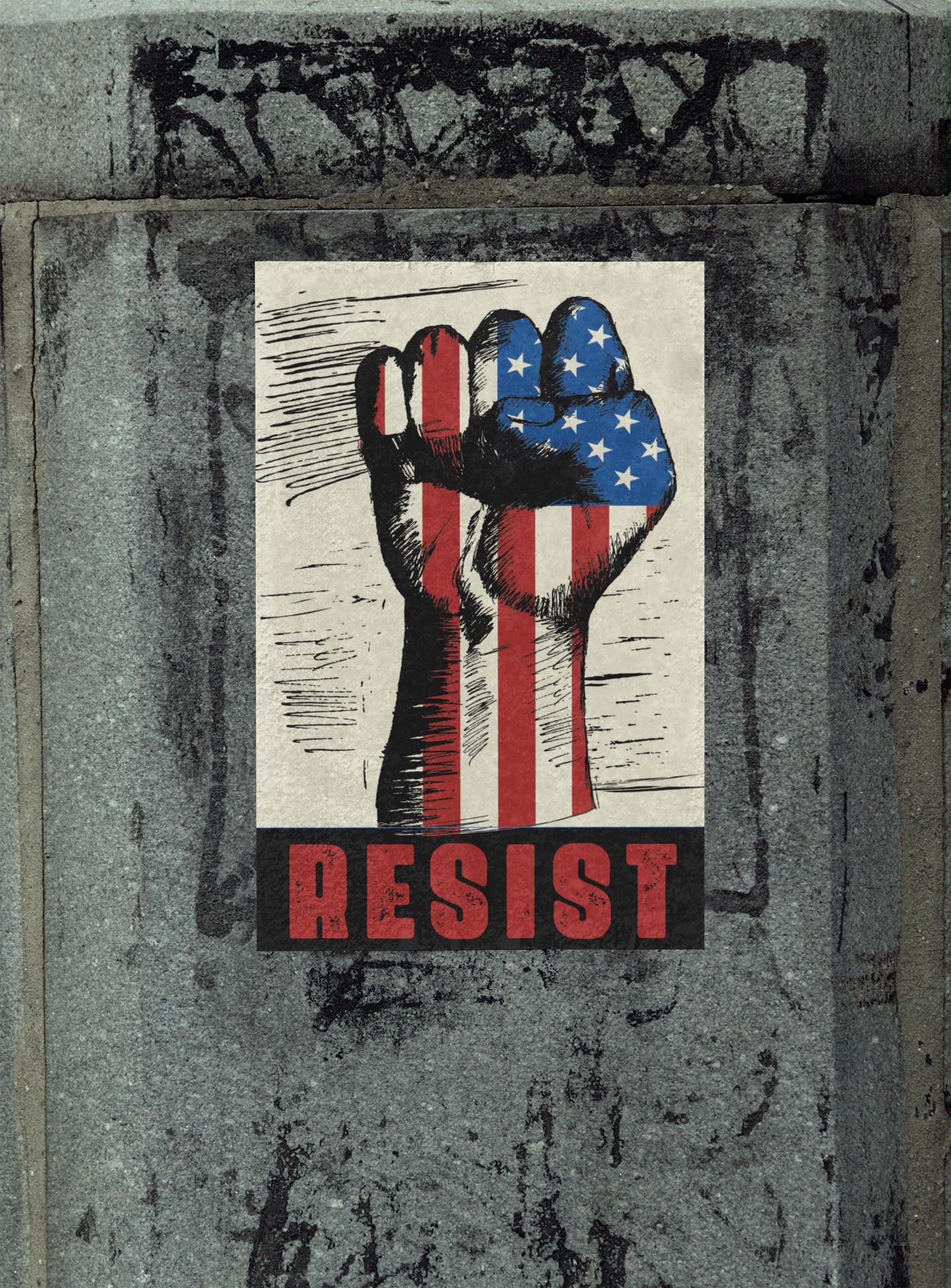 USA Resist Board Protest Sign, Anti Trump Resistance, No To Fascism, Political Activist Poster, Protest Poster