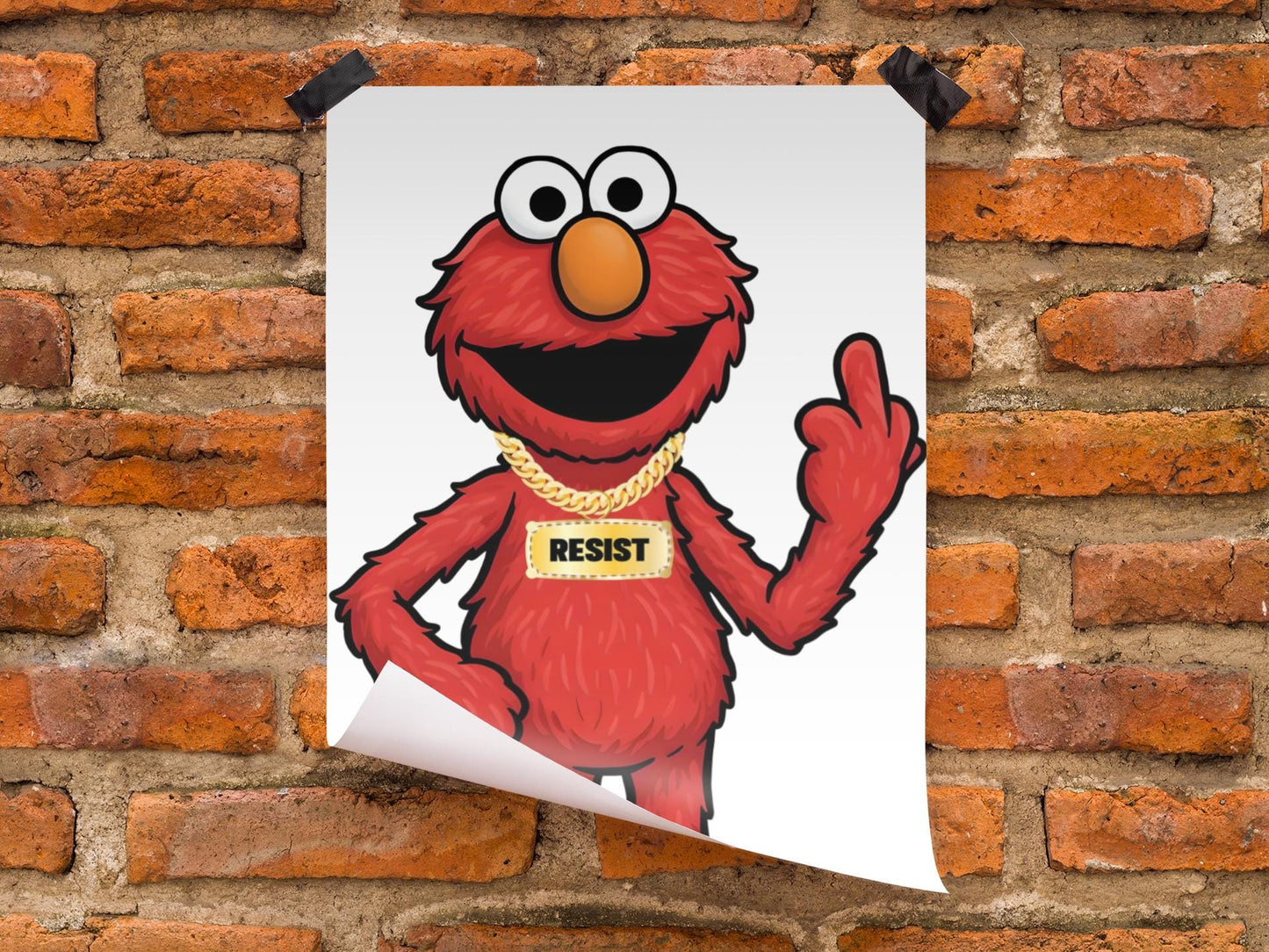 PBS, Elmo Resist Foam Board Protest Sign, Anti-Trump Resistance, Resist, Political Activist Poster, Protest Poster