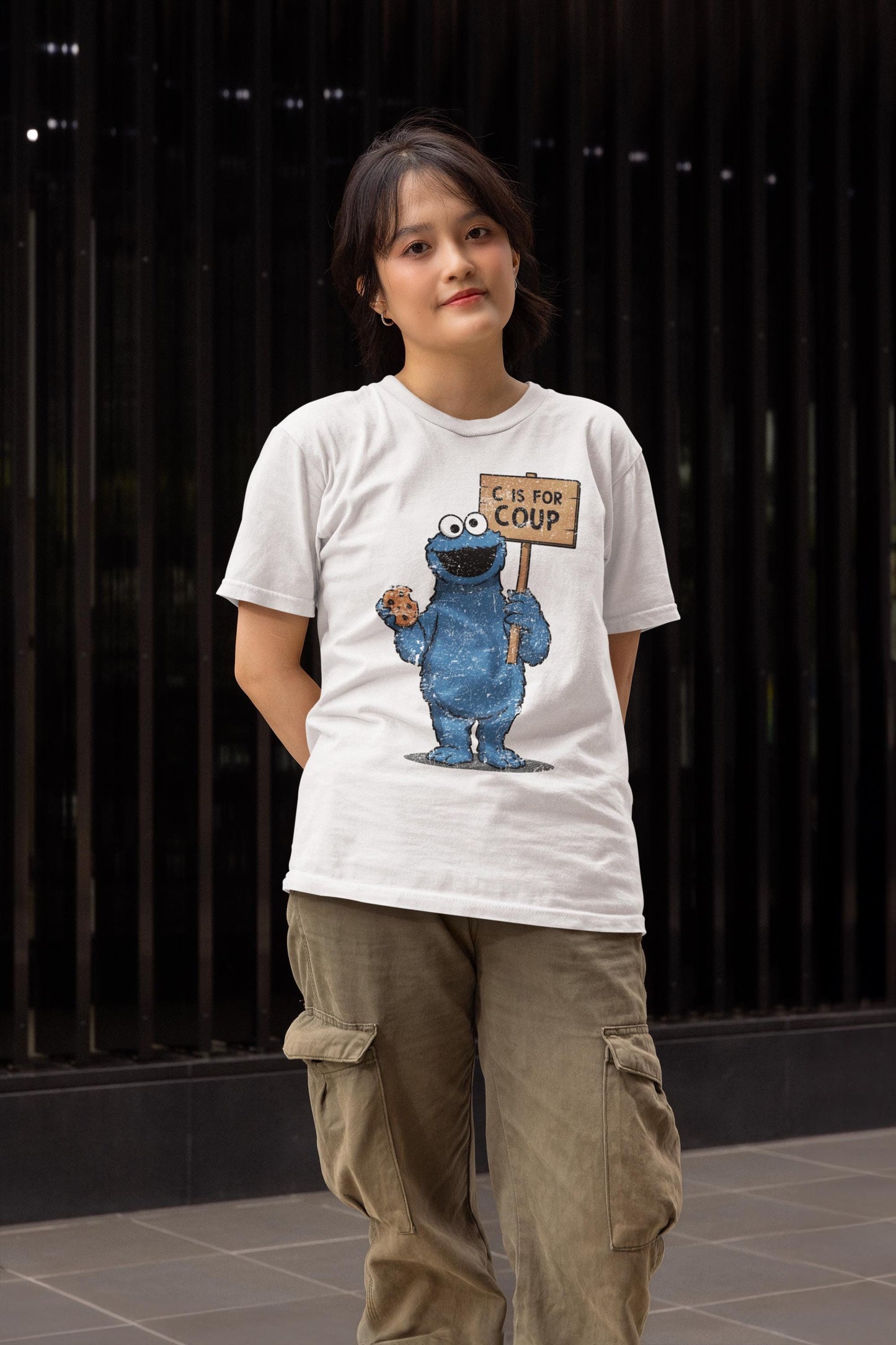 Cookie Monster C is for Coup Political Shirt
