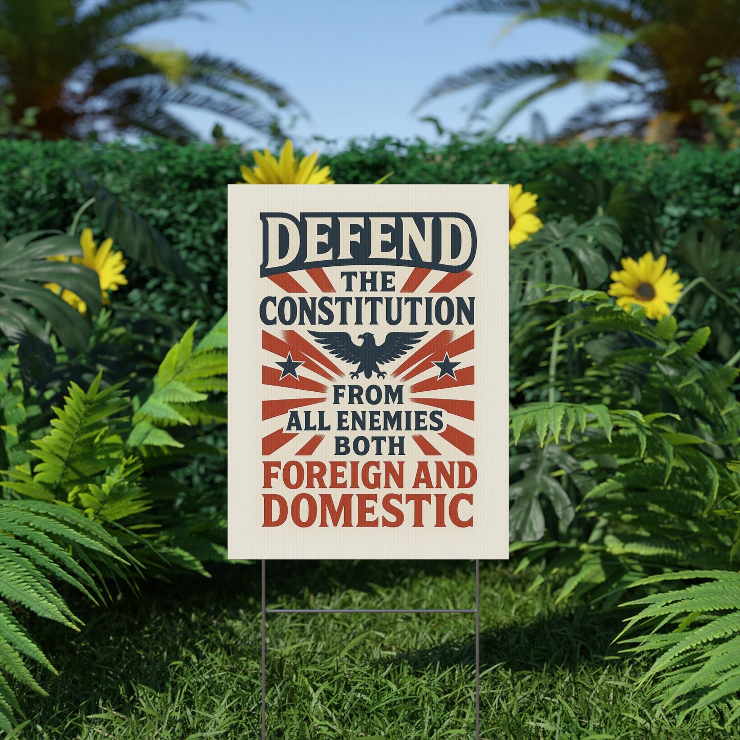 Defend The Constitution Durable Protest Sign Yard Sign, Anti-Trump Resistance, Political Activist Yard Sign, Resist Sign