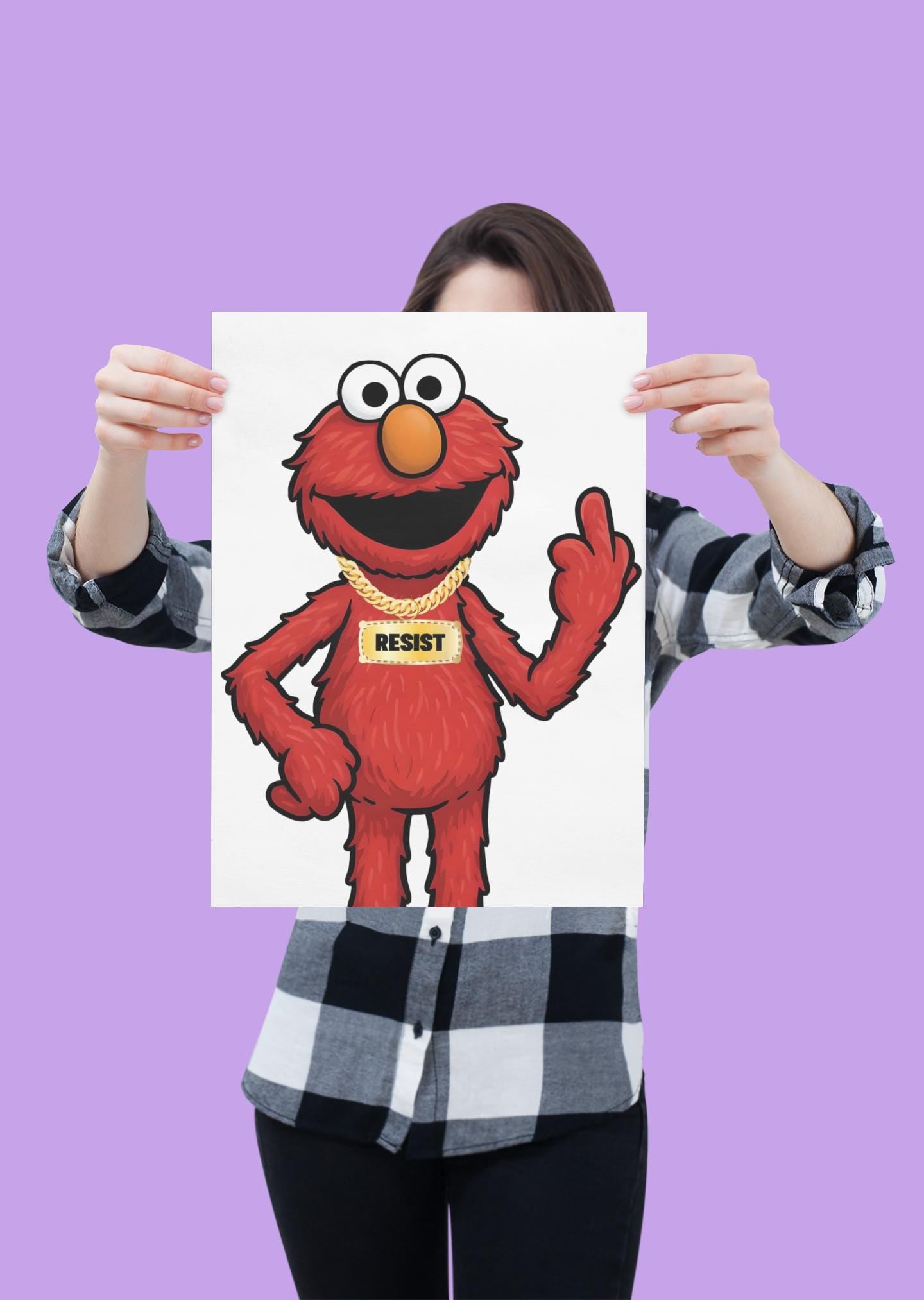 PBS, Elmo Resist Foam Board Protest Sign, Anti-Trump Resistance, Resist, Political Activist Poster, Protest Poster