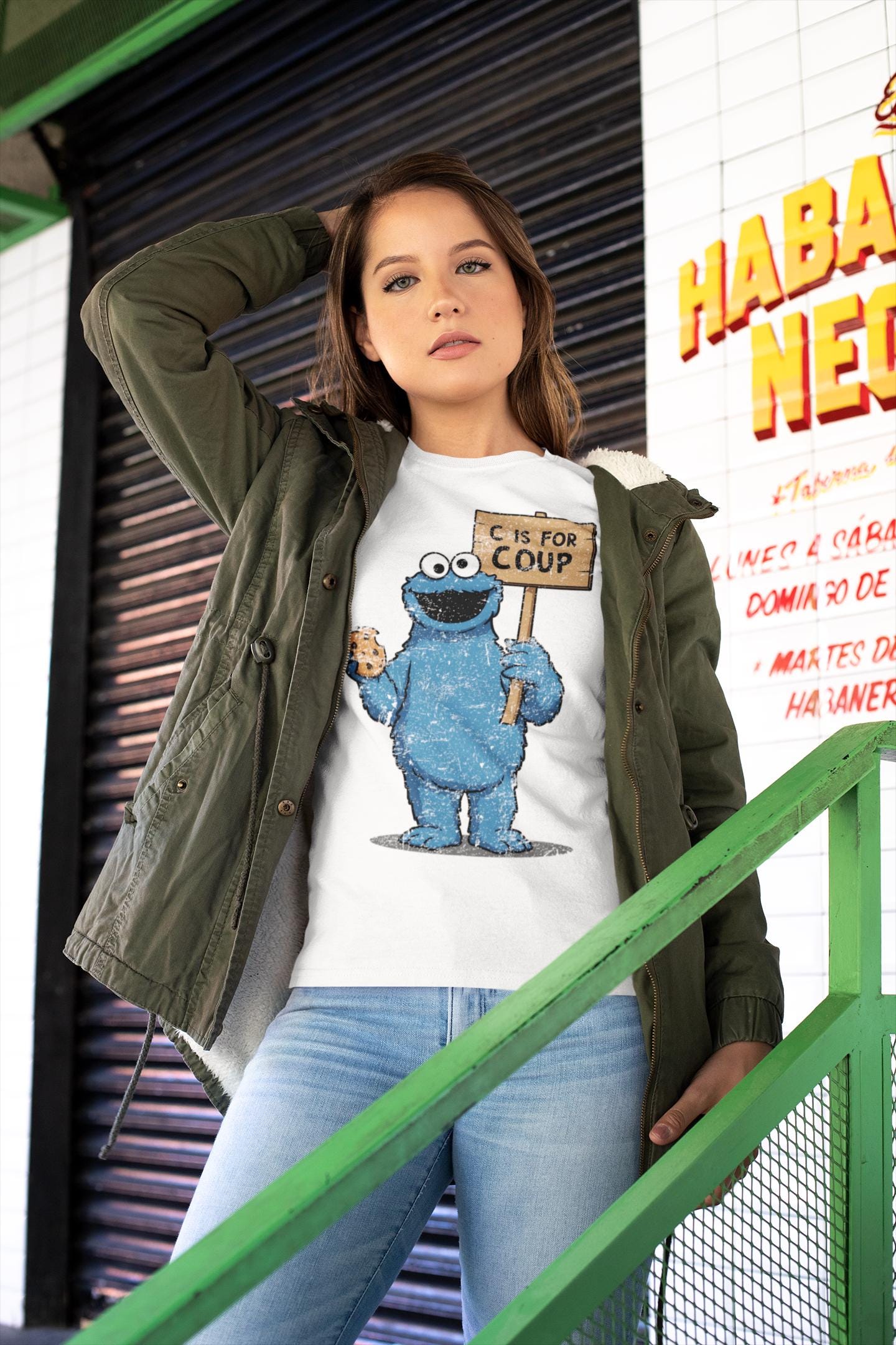 Cookie Monster C is for Coup Political Shirt