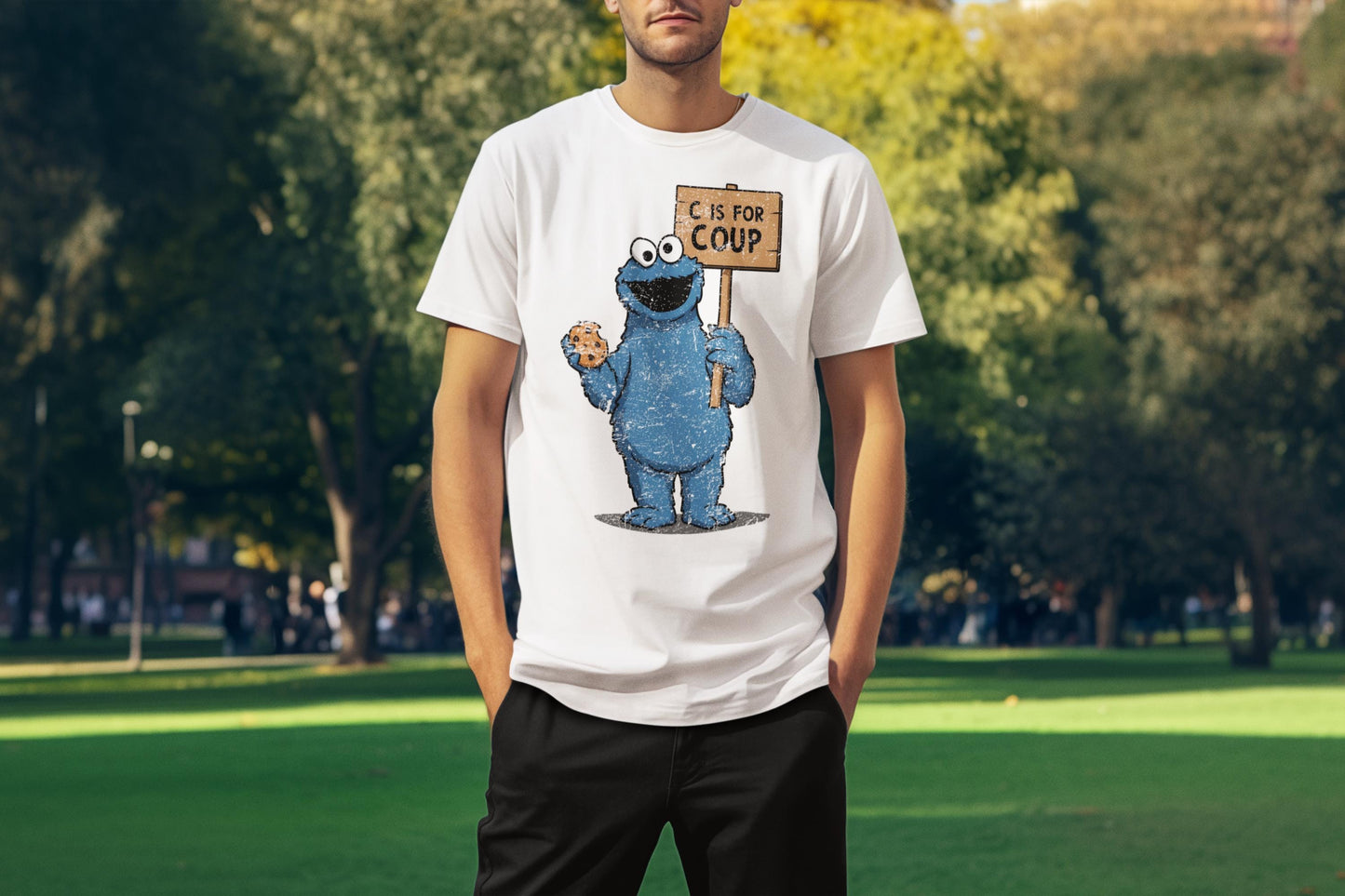 Cookie Monster C is for Coup Political Shirt