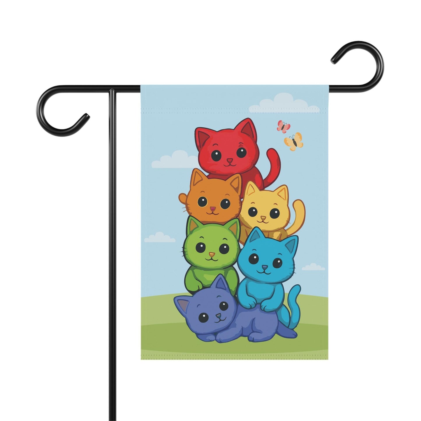 Rainbow Pride Cat Yard Flag
