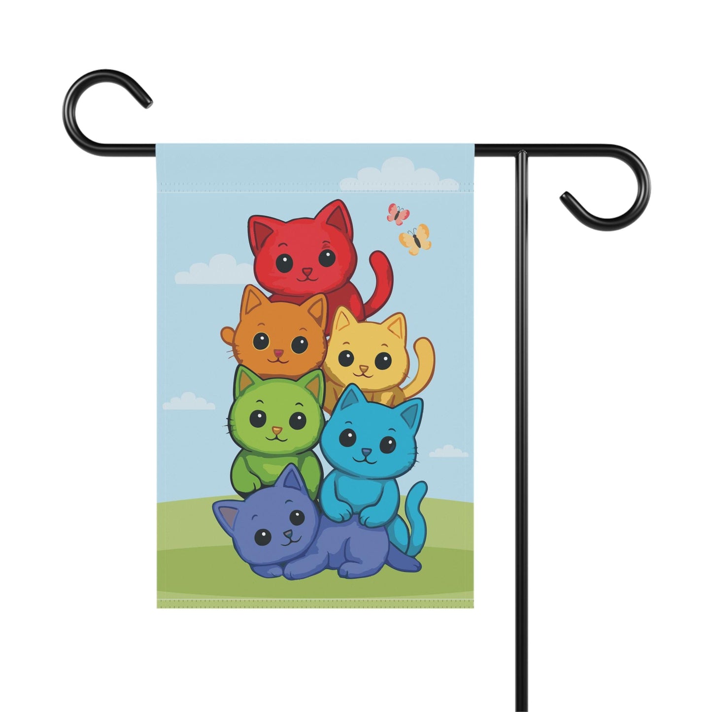 Rainbow Pride Cat Yard Flag