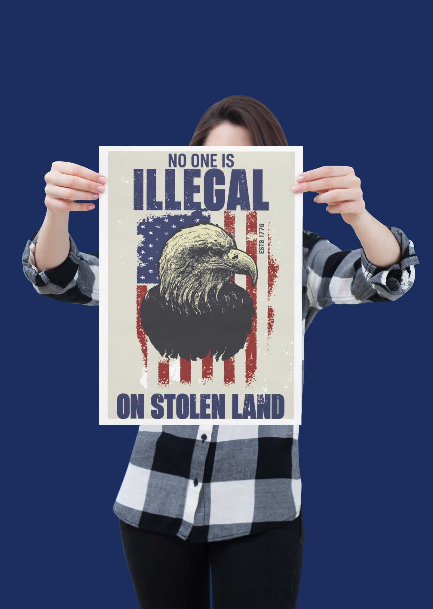 Stolen Land Foam Board Protest Sign, Anti-Trump Resistance, Resist, Political Activist Poster, Protest Poster