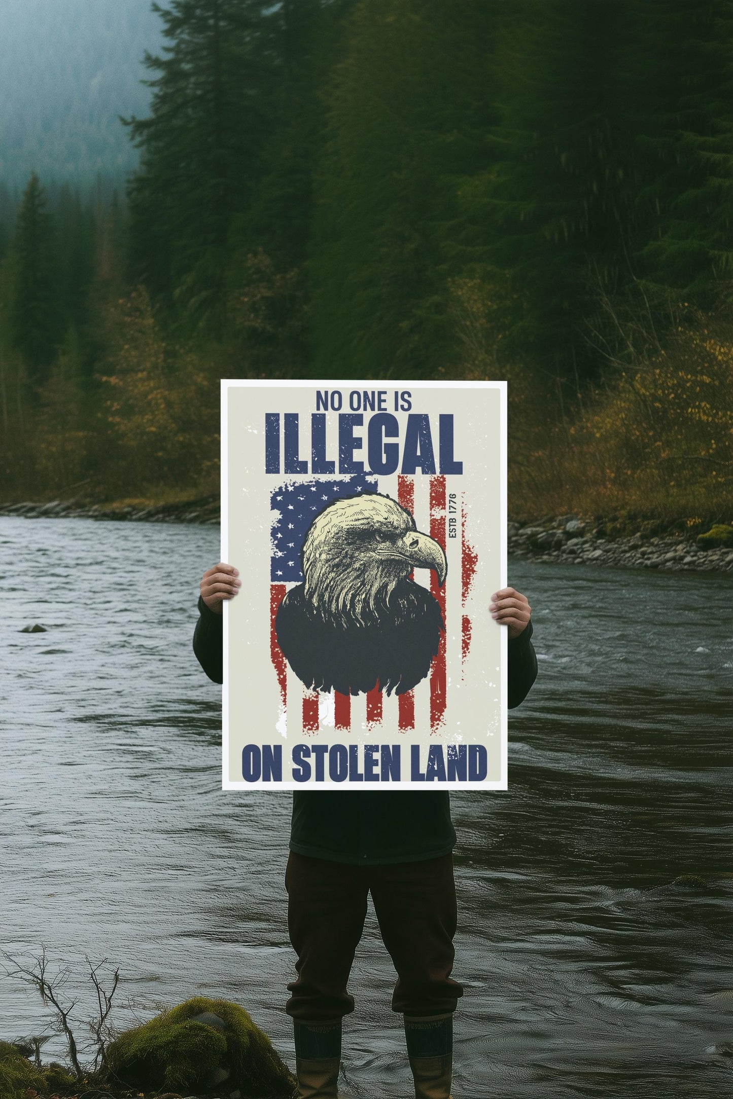 Stolen Land Foam Board Protest Sign, Anti-Trump Resistance, Resist, Political Activist Poster, Protest Poster