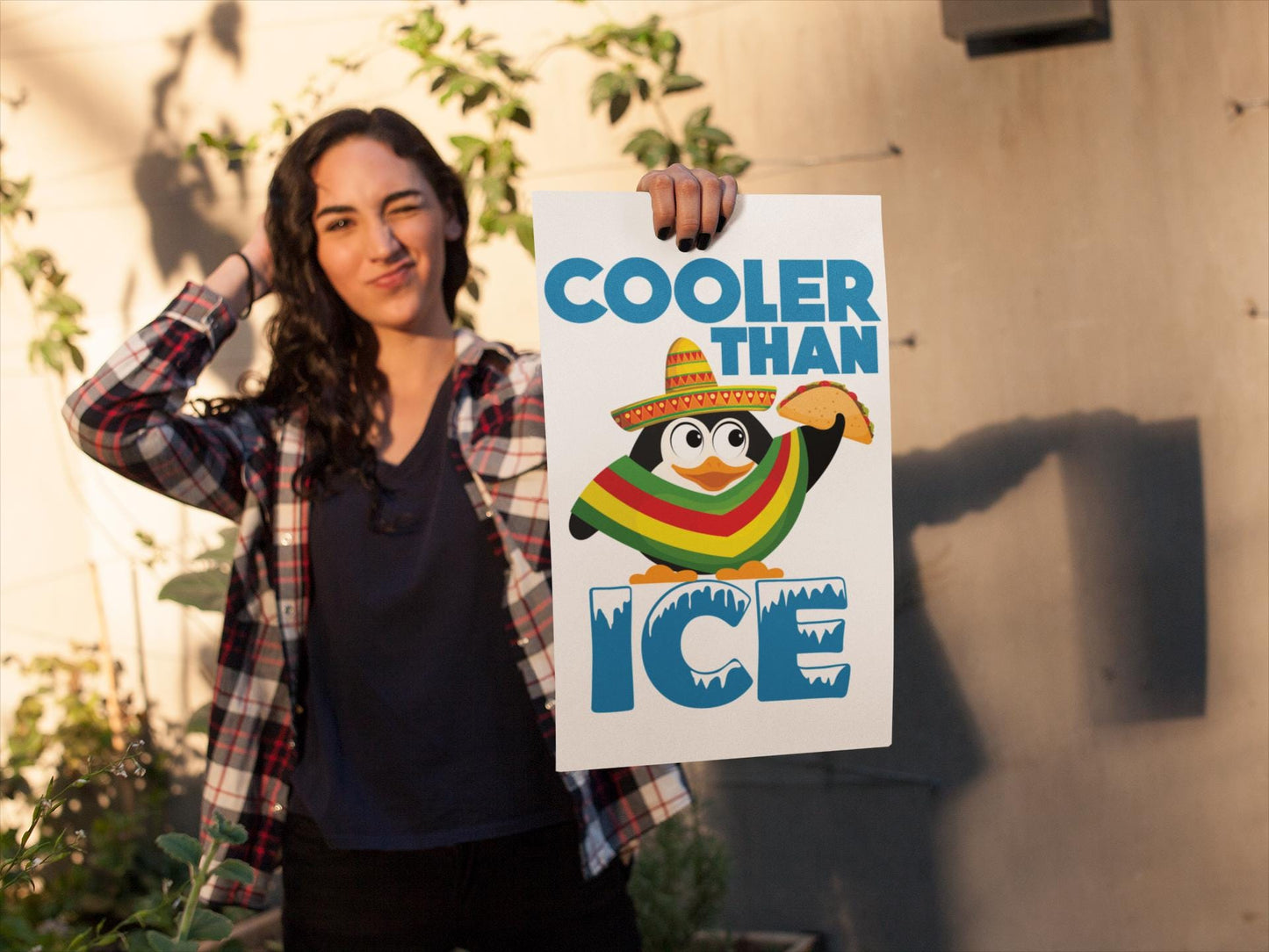 Cooler Than ICE Protest Poster, Funny Anti-ICE Wall Art, Pro-Immigrant Penguin Poster, Satirical Social Justice Print, Activist Decor